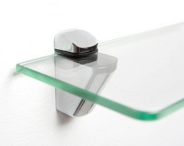 einfachgutemoebel Waschtisch-Set Glasregal 40x10cm Sicherheitsglas ESG, Milchglas satiniert, (Glasregal, 1-St., Glasregal)