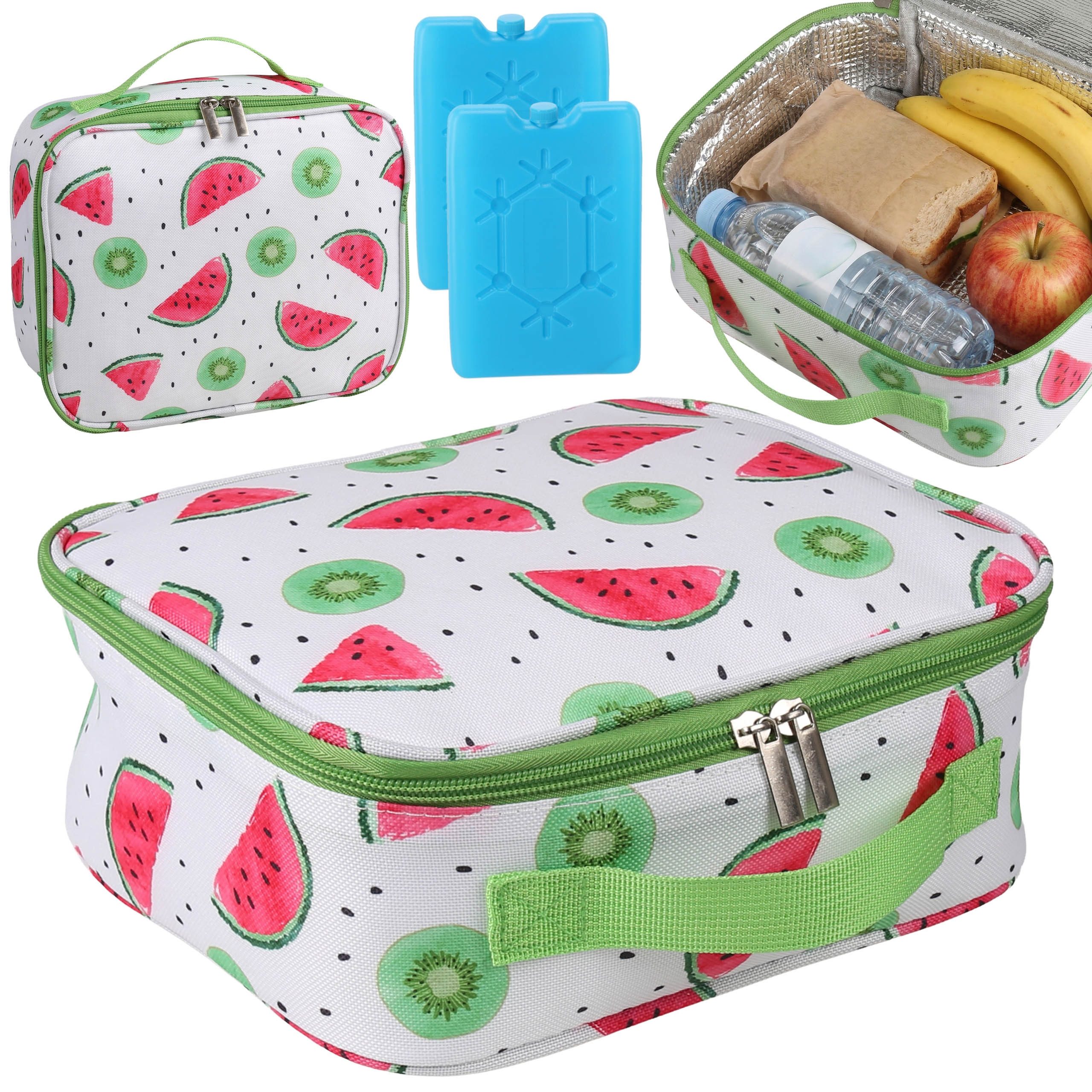 Sarcia.eu Kühltasche Grüne Kühltasche 4L mit Kühlakkus, isoliert, für Arbeit & Reise