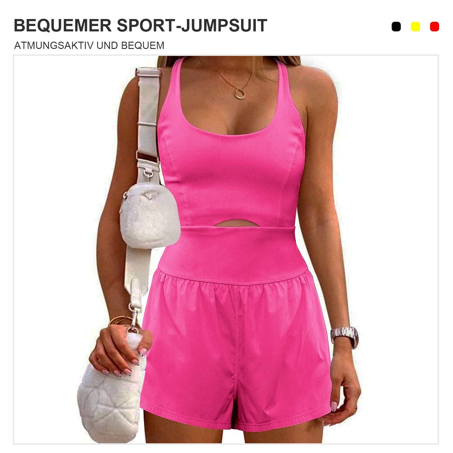 für Damen, Rot BH,Shorts integrierter Tenniskleid Kleid Sportliches MAGICSHE
