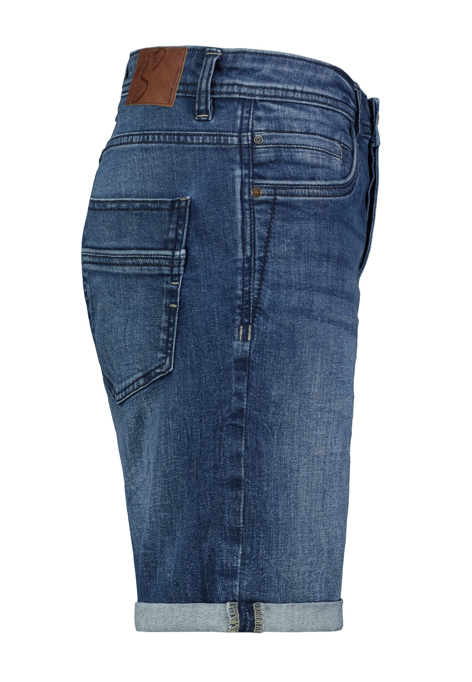 SUBLEVEL Jeansshorts im 5-Pocket-Style mit Aufschlag Denim Bermuda Shorts günstig online kaufen