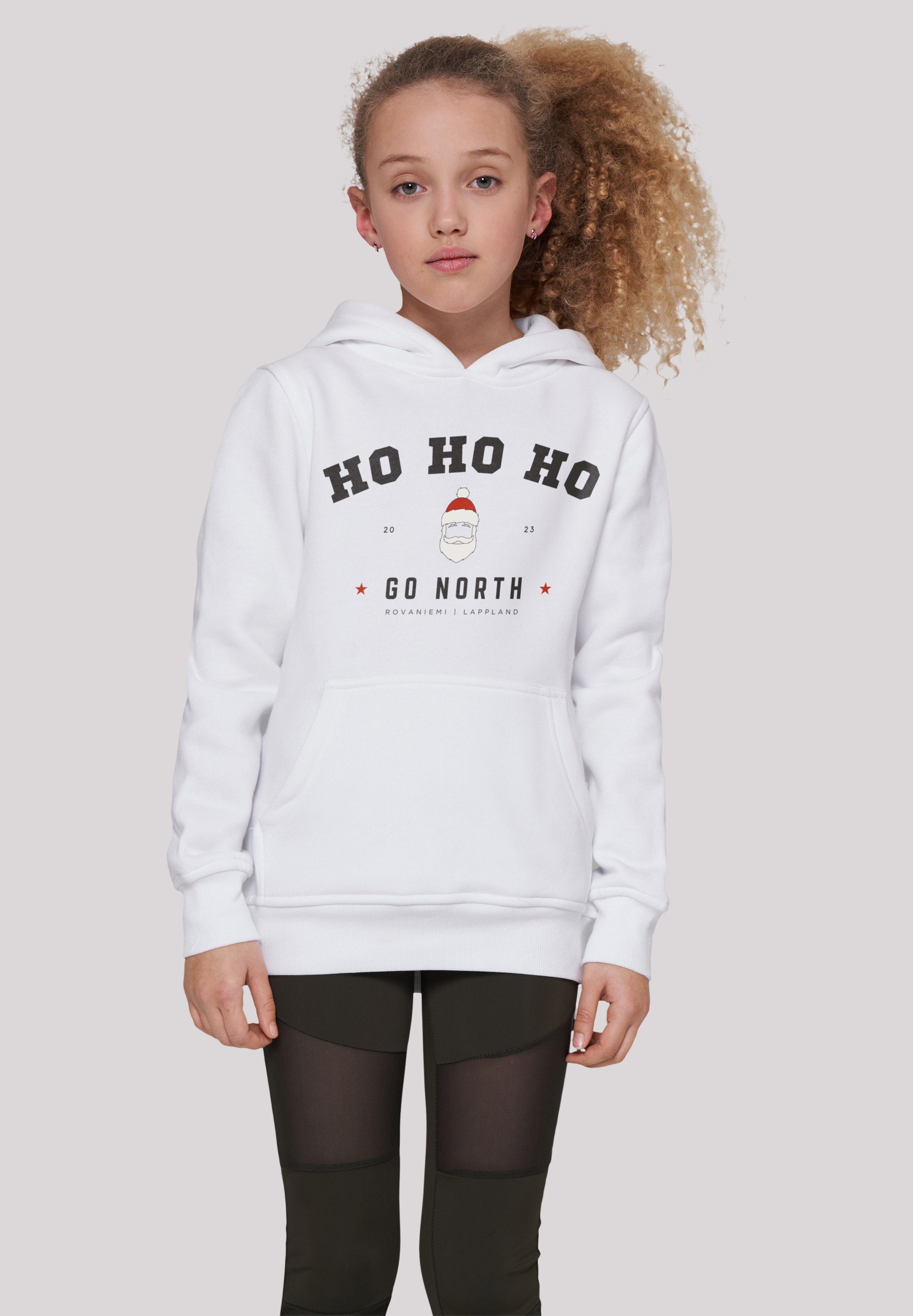 F4NT4STIC Kapuzenpullover Ho Logo Geschenk, Santa Claus weiß Weihnachten Ho Ho Weihnachten