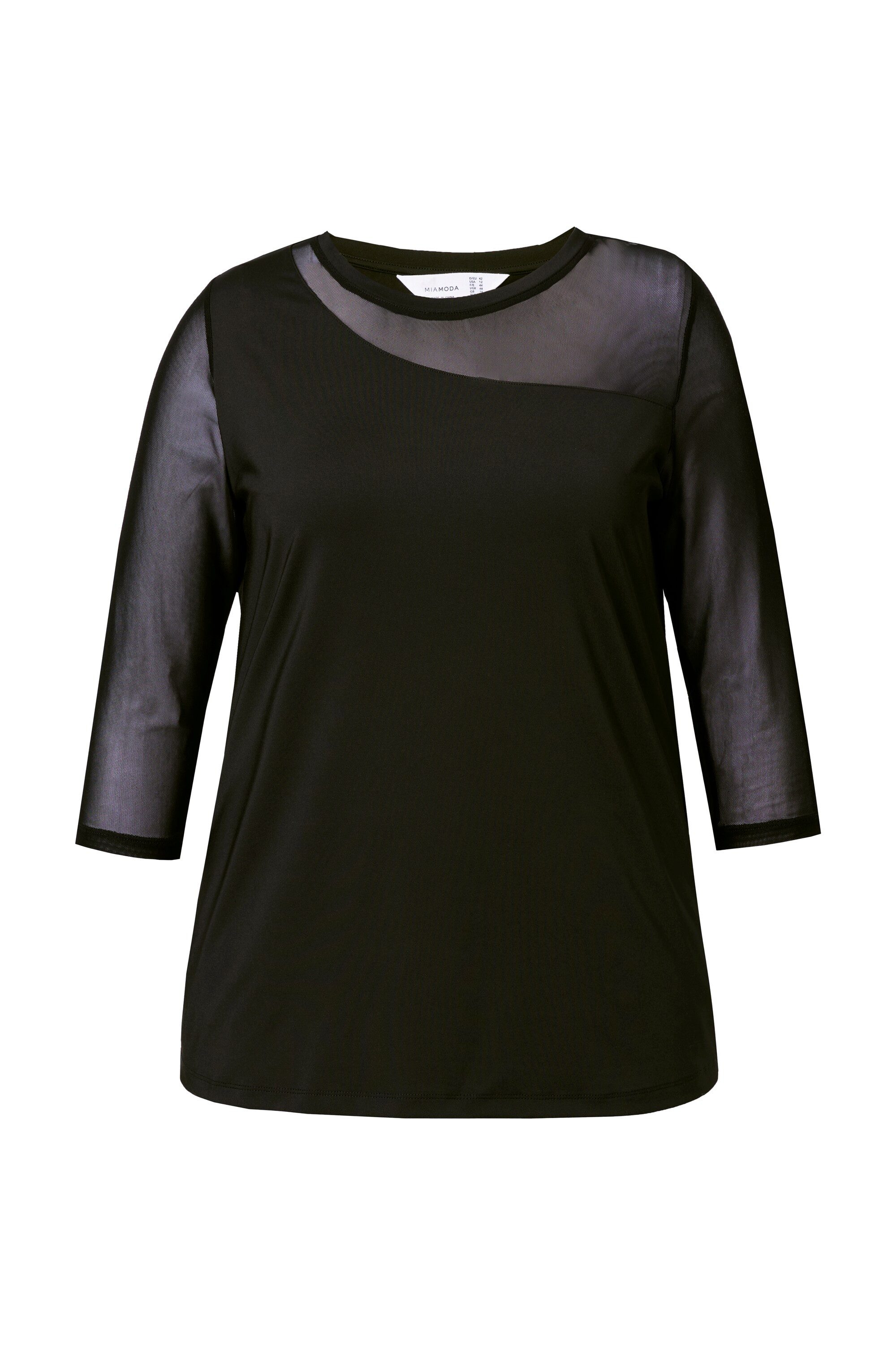 MIAMODA T-Shirt T-Shirt Jersey und Mesh 3/4-Mesh-Ärmel günstig online kaufen