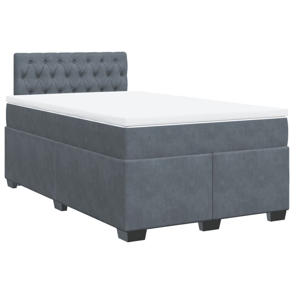 vidaXL Bett Boxspringbett mit Matratze Dunkelgrau günstig online kaufen