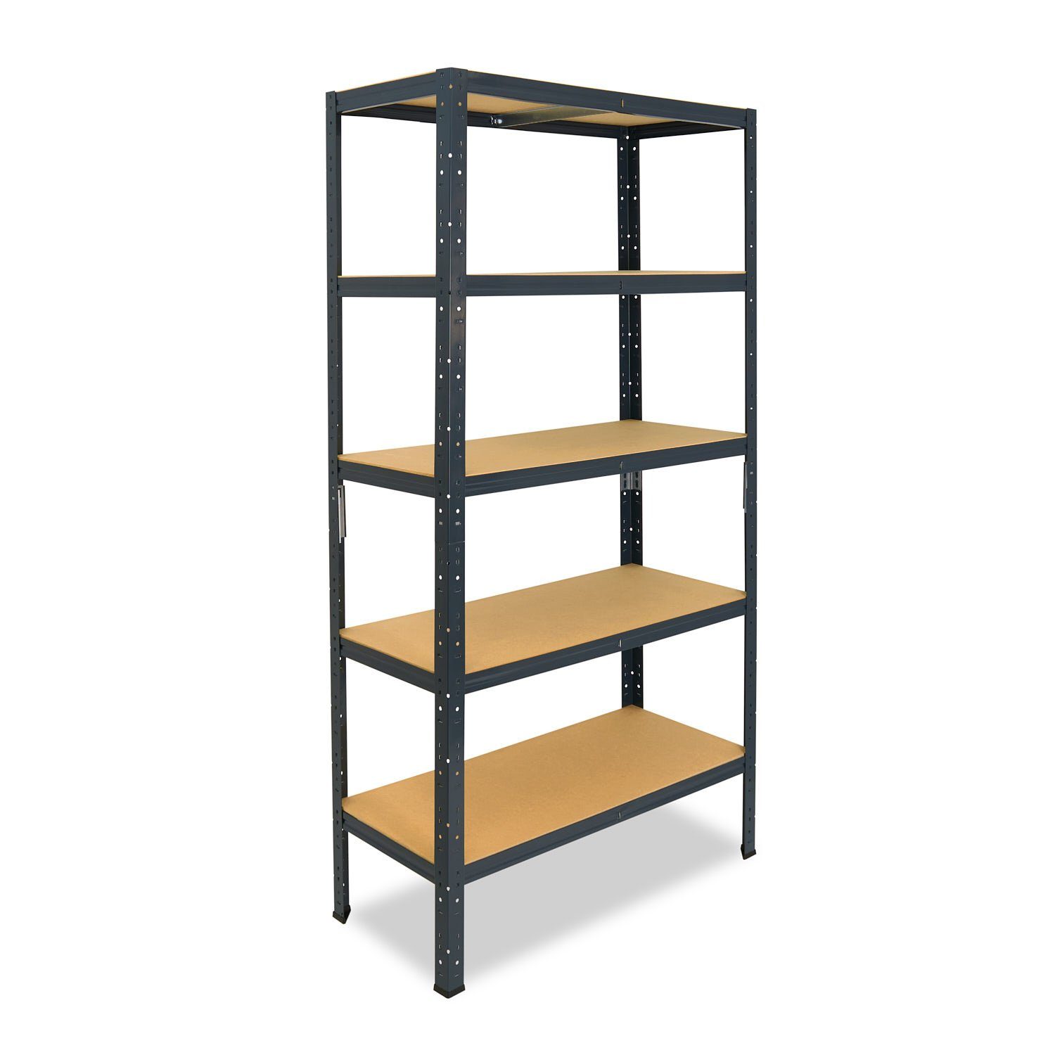 shelfplaza Schwerlastregal HOME, 155x100x40cm anthrazit, Metallregal mit 5 Böden, als Kellerregal, Garagenregal, Werkstattregal oder Lagerregal, Steckregal Metall mit 175kg Tragkraft