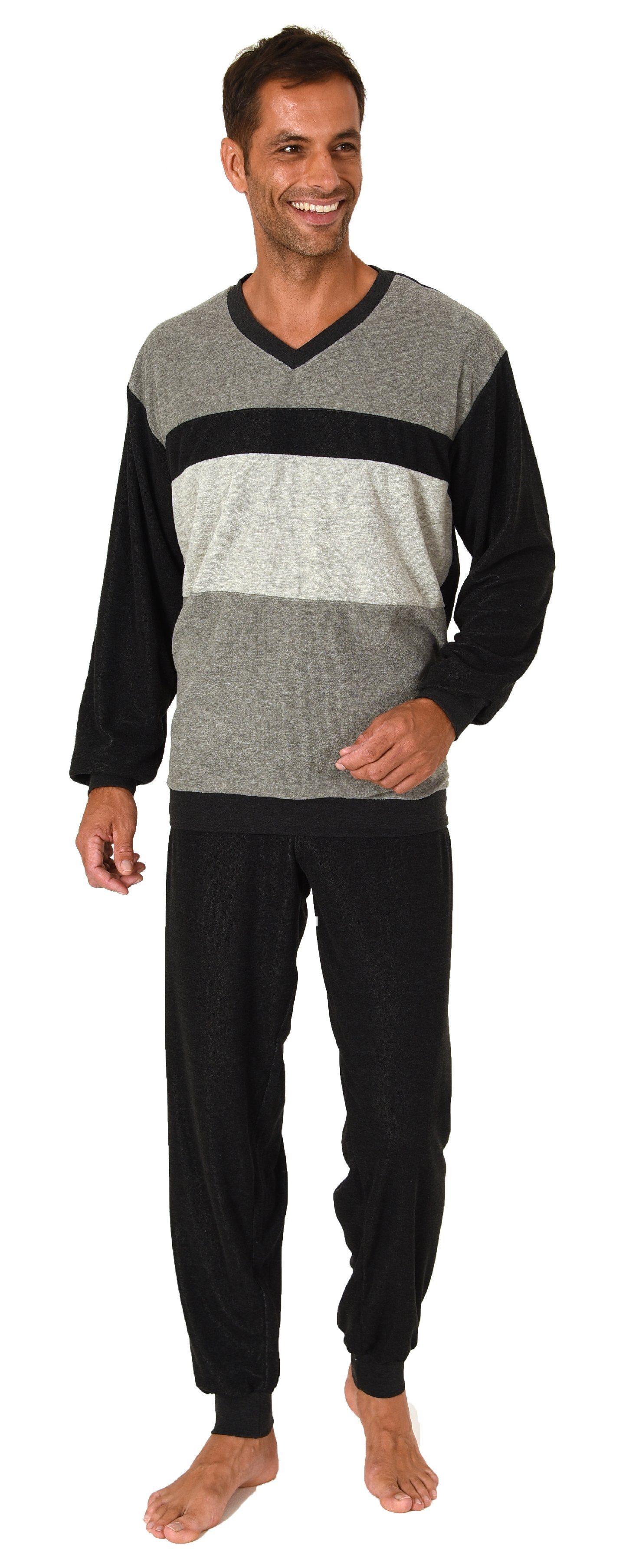 Normann Pyjama Herren Frottee Schlafanzug langarm günstig online kaufen