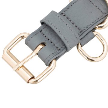 Belly´s Hunde-Halsband Hundehalsband aus Leder Doppellagiges Leder XXS-XL -Stylisch mit goldenen Accesoires in vielen Farben und Größen, Hochwertige Accessoires
