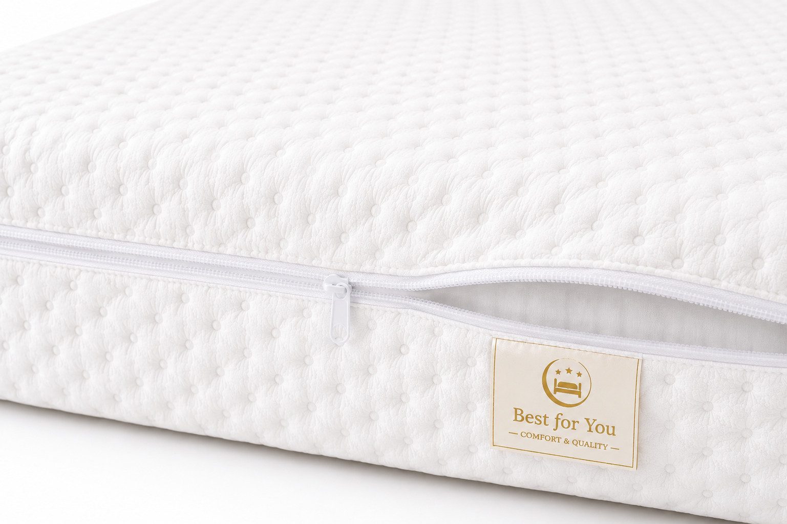 Matratzenschutzbezug Matratzenbezug ab 10 - 25 cm mit Reißverschluss – Allergiker Baumwolle Best for You, Atmungsaktiv, hautfreundlich, allergikergeeignet, wasc – Bild 5 von 5