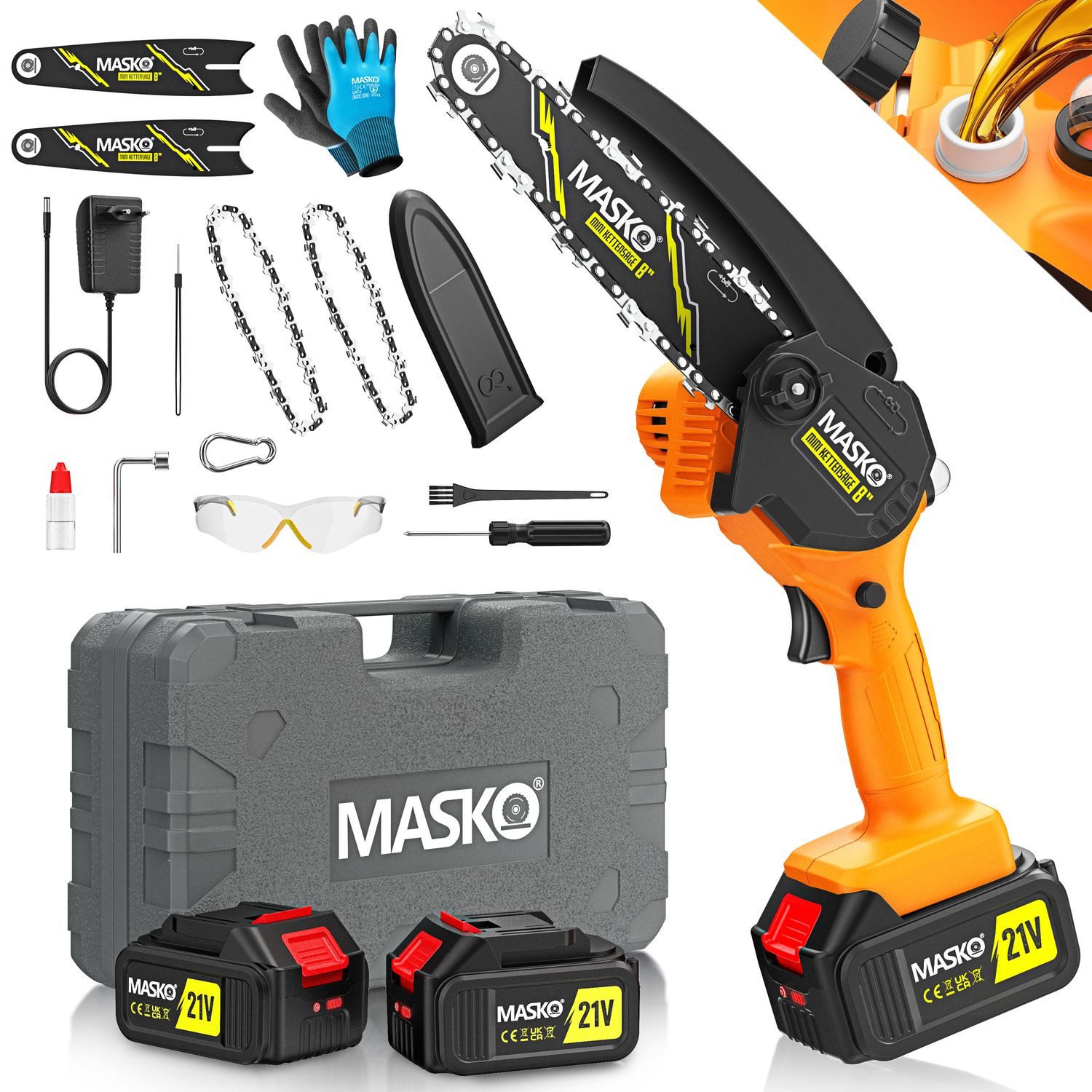 MASKO Akku-Kettensäge Mini Kettensäge 800W Elektrische günstig online kaufen