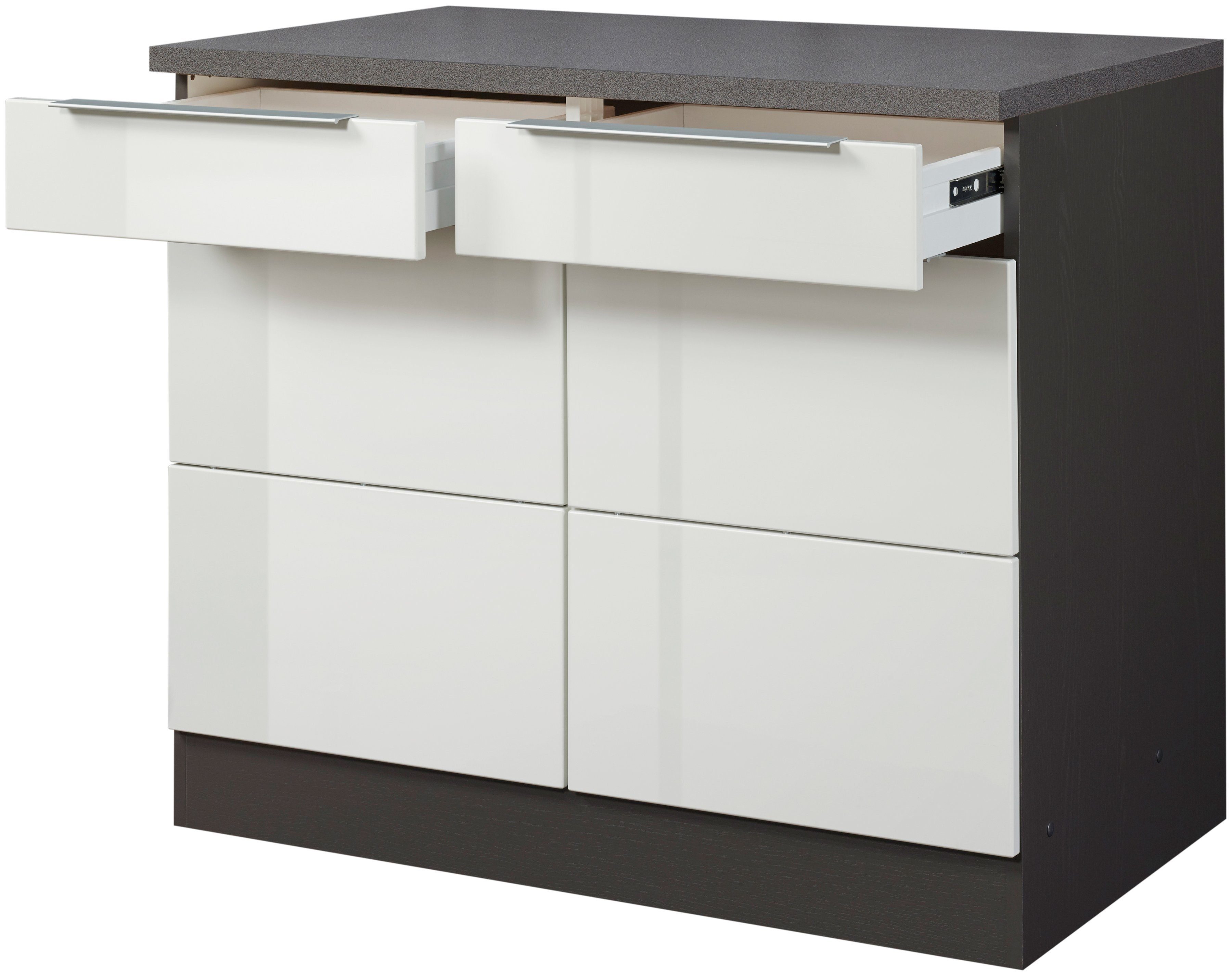 KOCHSTATION Unterschrank KS-Brindisi 100 cm breit, viel Stauraum