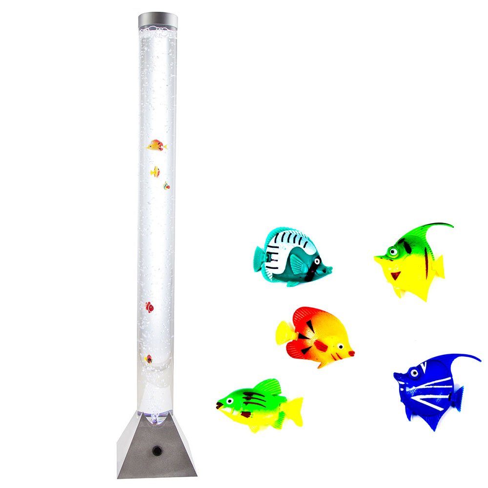 etc-shop LED Stehlampe, rund Wasser RGB bunt Lampe Stand Farbwechsel LED Fische