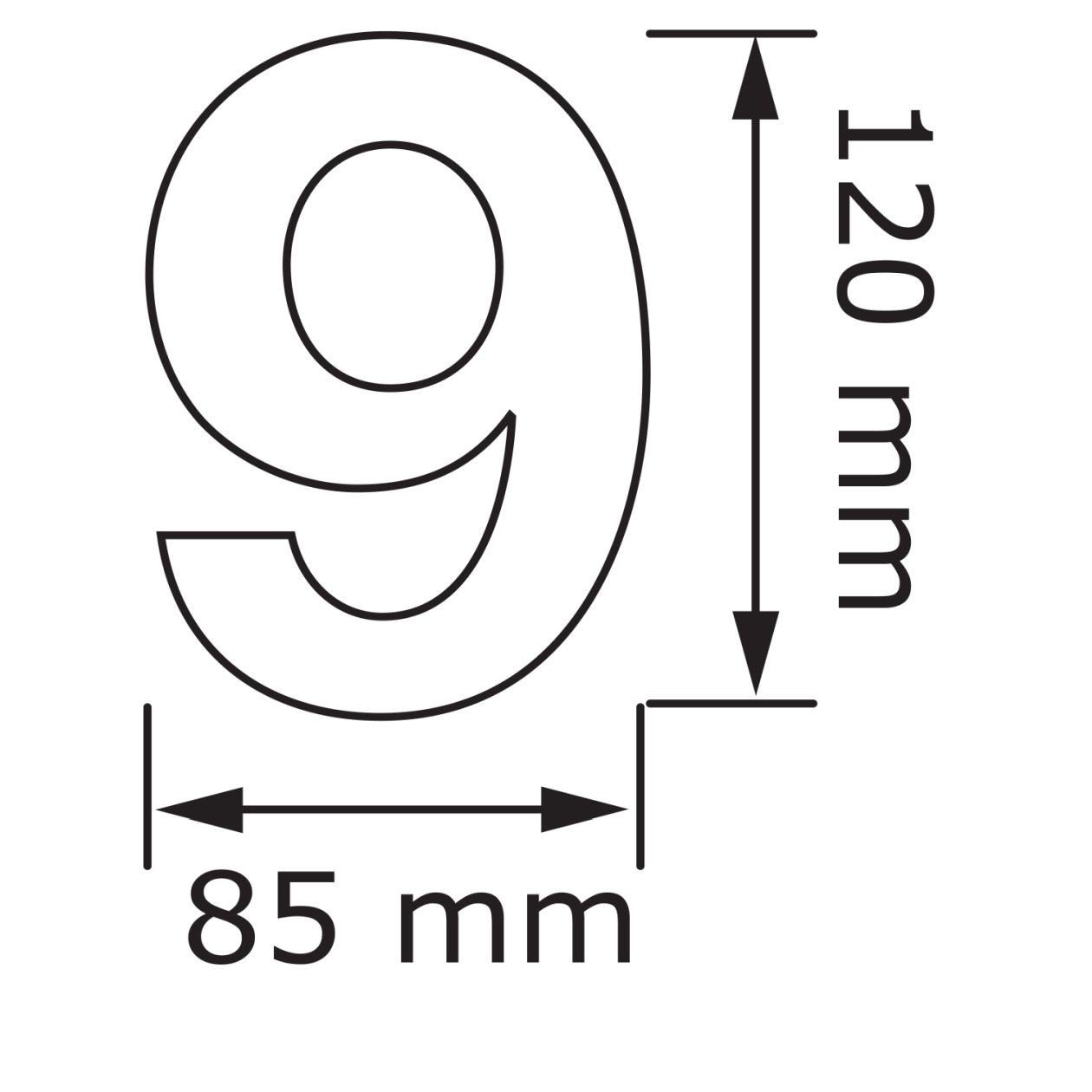 Bravios Briefkasten Hausnummer Edelstahl ''9''