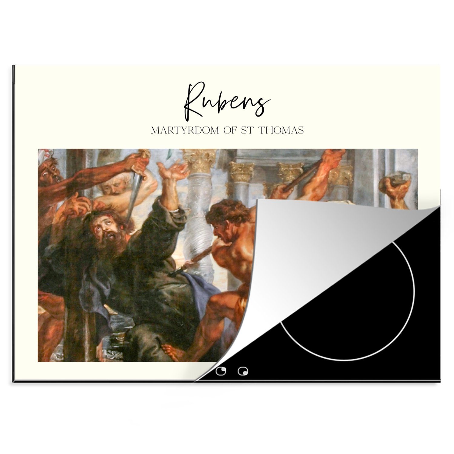 Mobile Rubens Ceranfeldabdeckung Arbeitsfläche Malerei nutzbar, - - MuchoWow tlg), 70x52 Vinyl, (1 Herdblende-/Abdeckplatte cm, Barock,