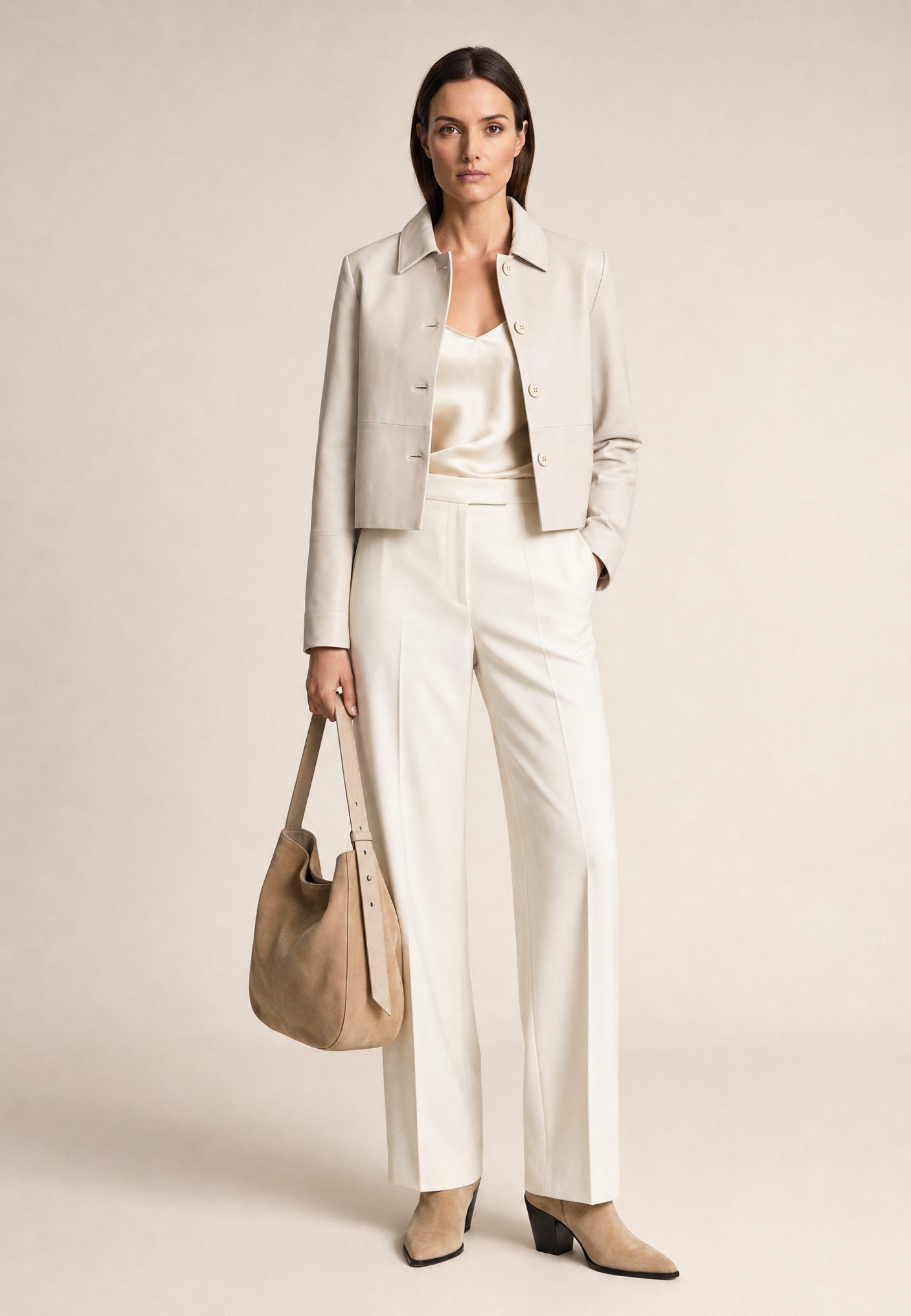 RICANO Lederjacke Cecila Lederjacke im Bolero-Stil mit Polokragen