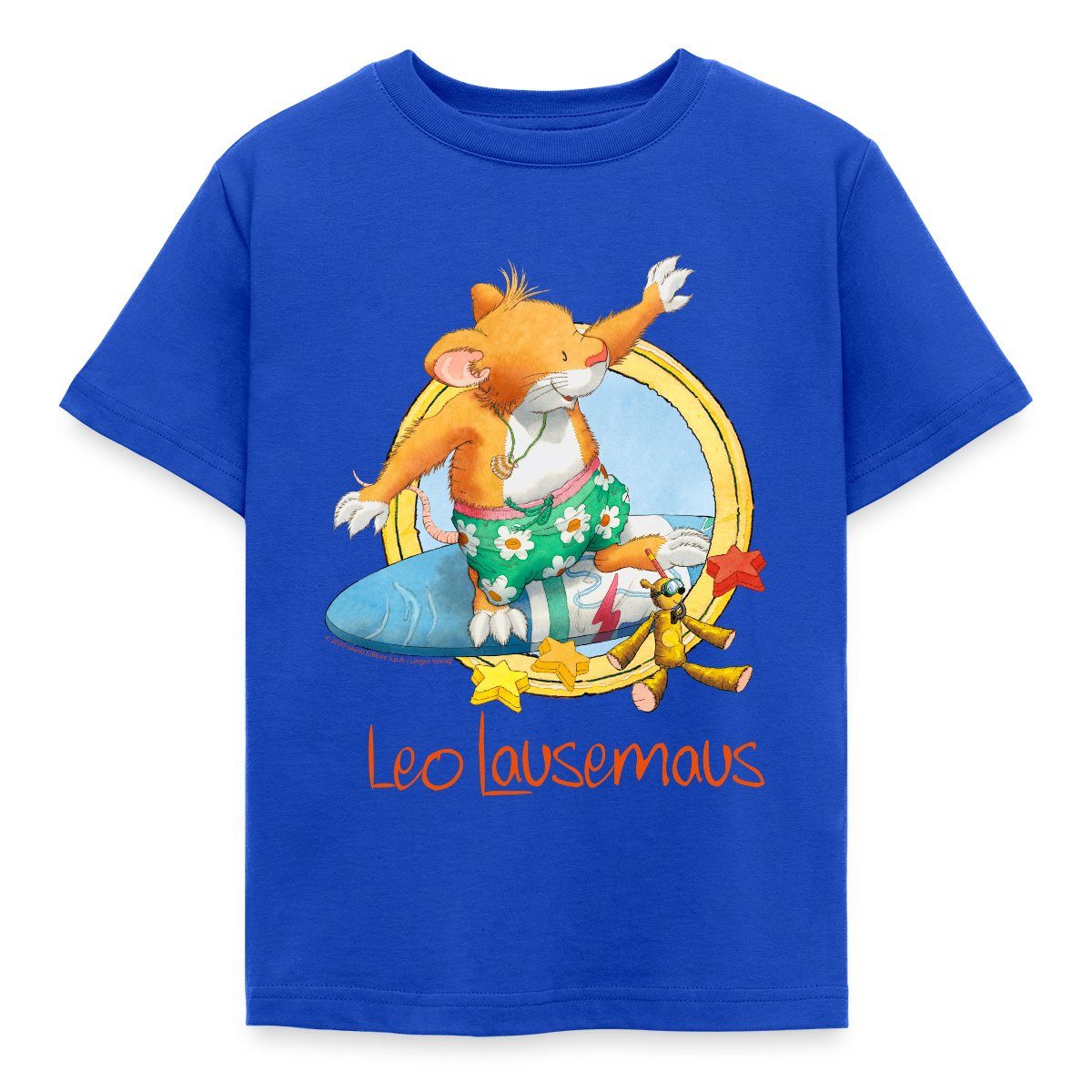 Spreadshirt T-Shirt Leo Lausemaus Sommer Surfer Urlaub Kinder T-Shirt (1-tlg)
