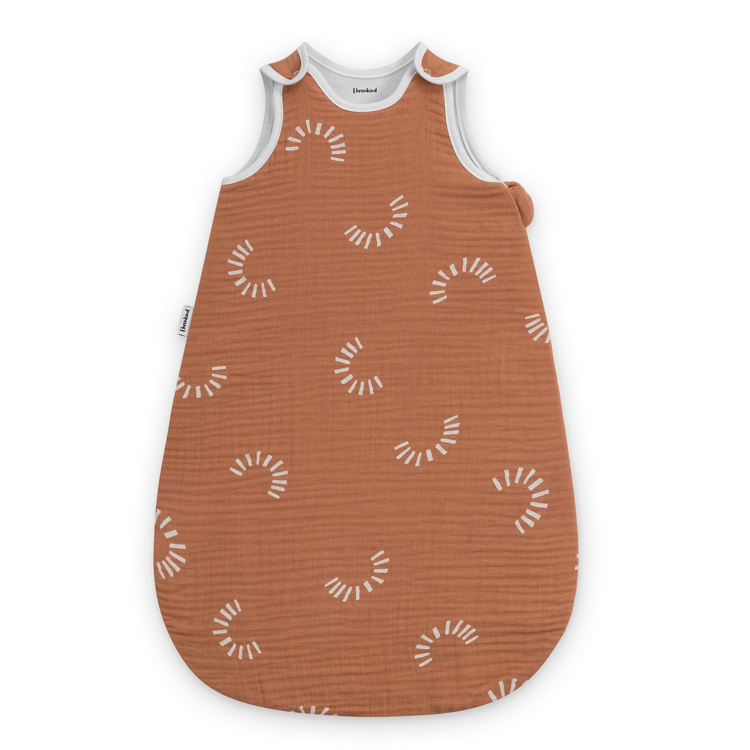 Ehrenkind Babyschlafsack Musselin Ganzjahresschlafsack Rund, 2.5 TOG (mit atmungsaktiver Bio-Baumwolle), für guten Schlaf zu jeder Jahreszeit