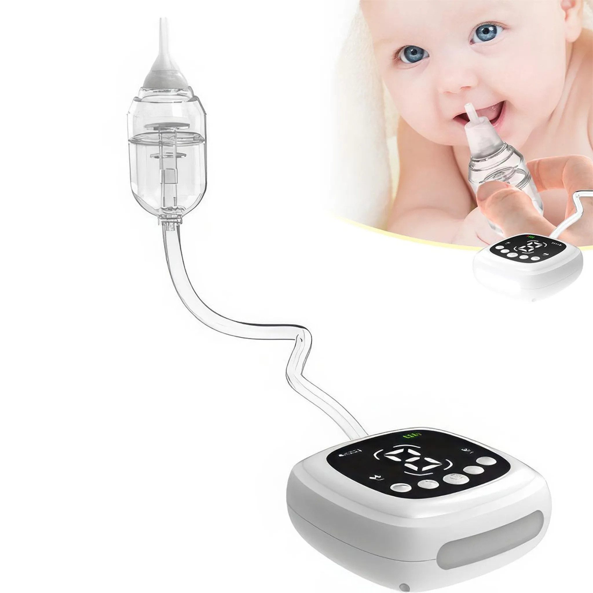 Tekoo Nasensauger Elektrischer Nasensauger für Babys, 9 Saugstufen mit Musik & Licht, Mit Musikfunktion, Dimmbares Nachtlicht, 9 Saugstufen, BPA-frei