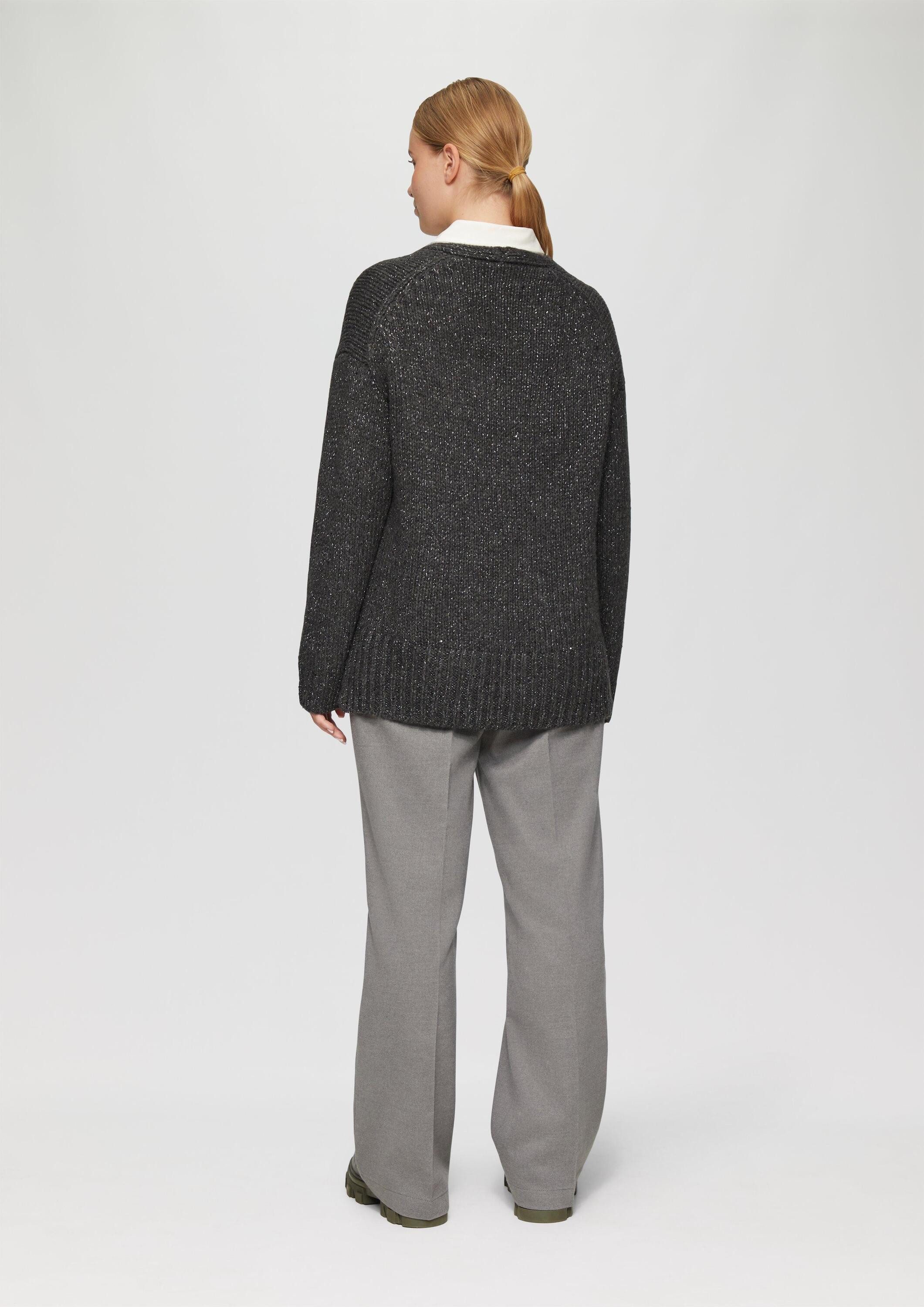 s.Oliver Longpullover Strickpullover Oversized Strickpullover mit Glitzergarn und Pailletten