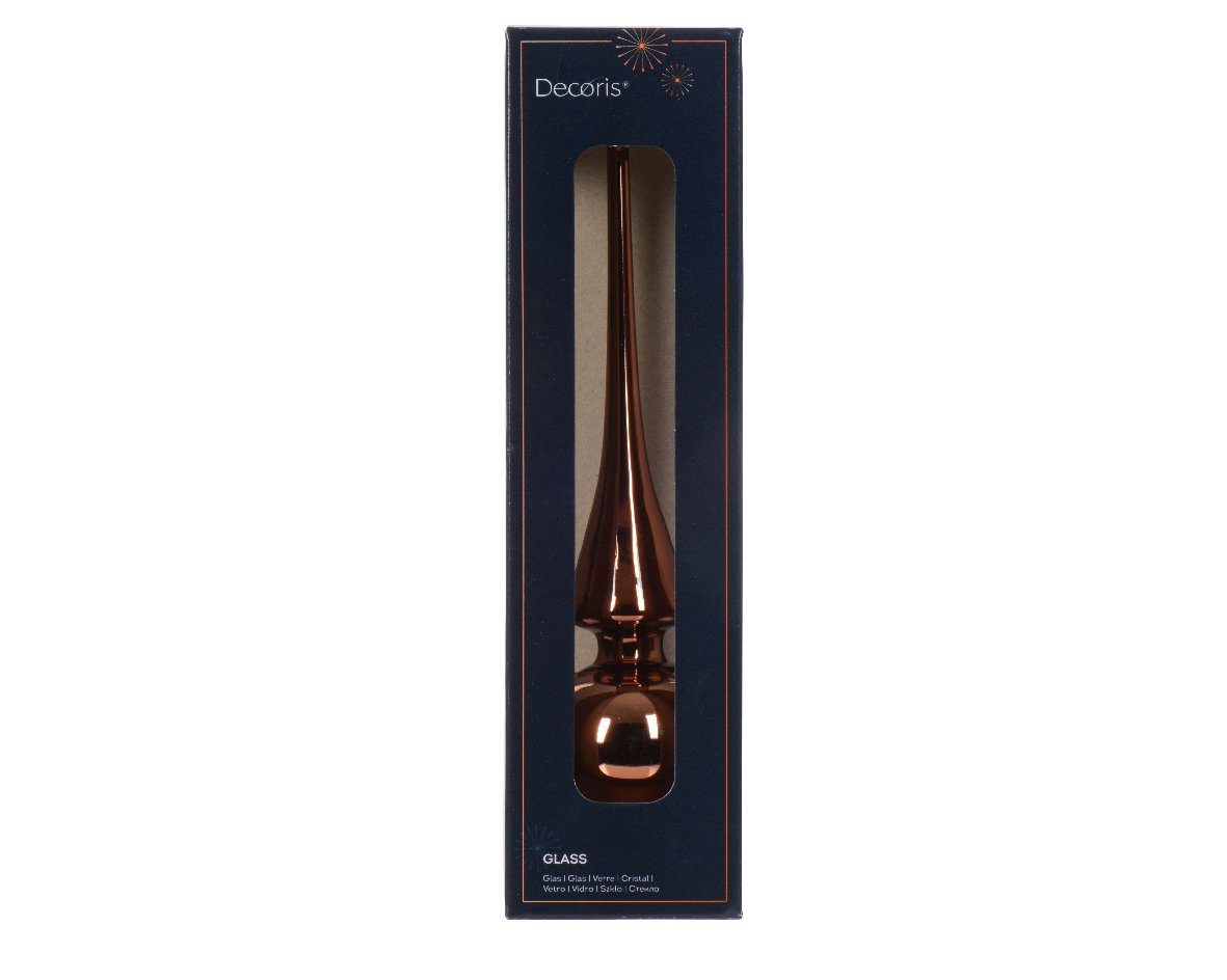 Kaemingk Christbaumspitze, Christbaumspitze Glas 26cm - Espressobraun glänzend