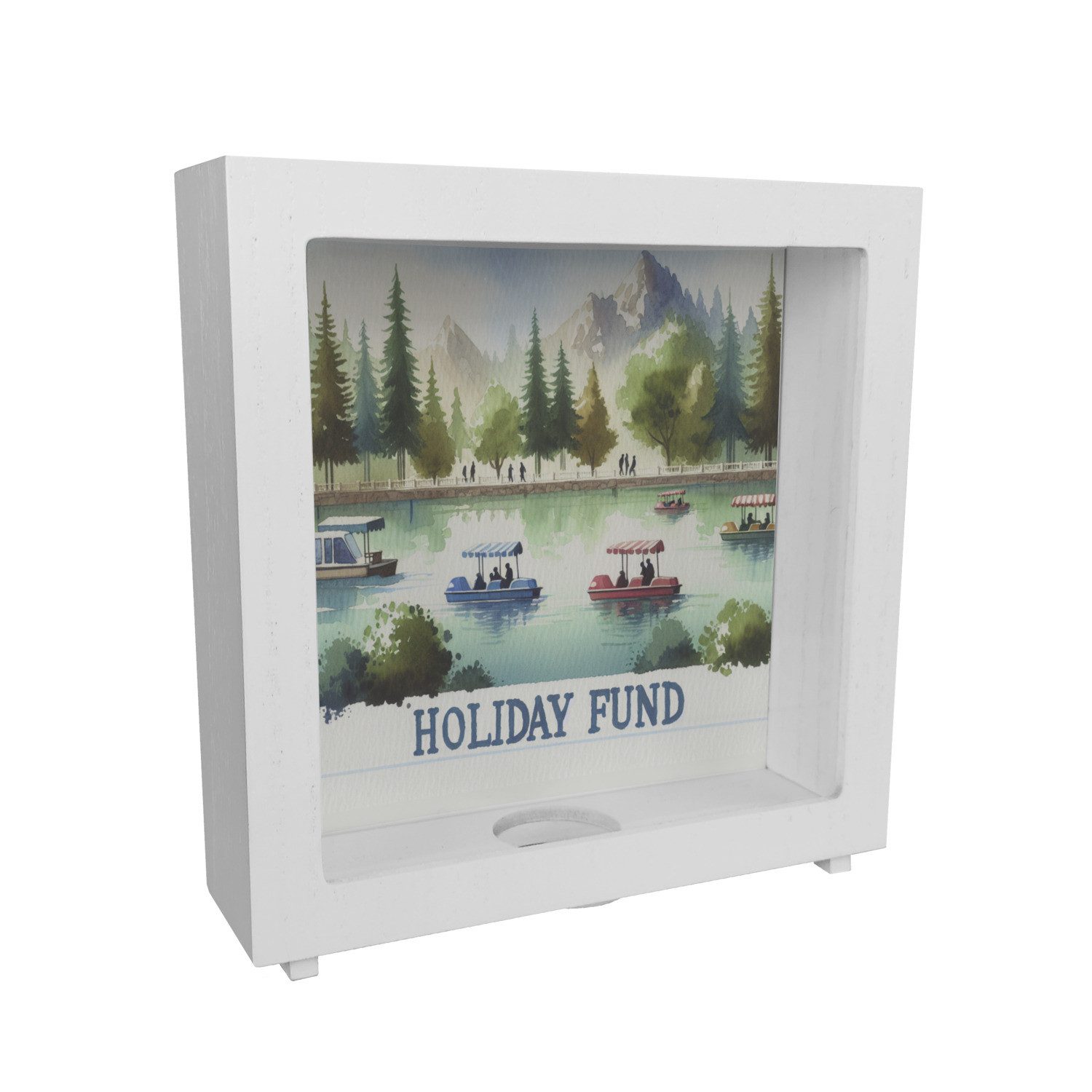 Spardose Urlaub am See Urlaubskasse Rahmen Spardose aus Holz mit Spruch Fund