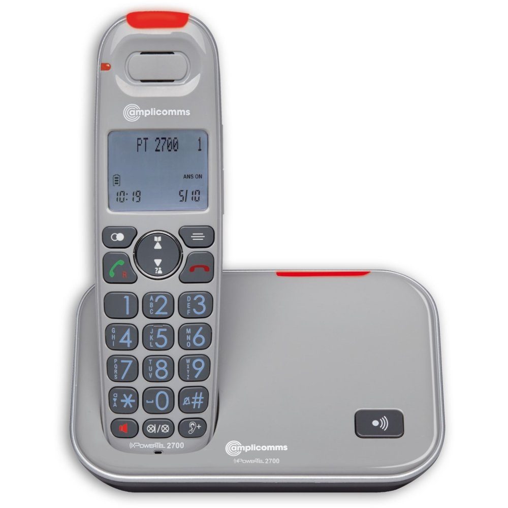grau - 2700 Telefon - Schnurloses Amplicomms DECT-Telefon PowerTel