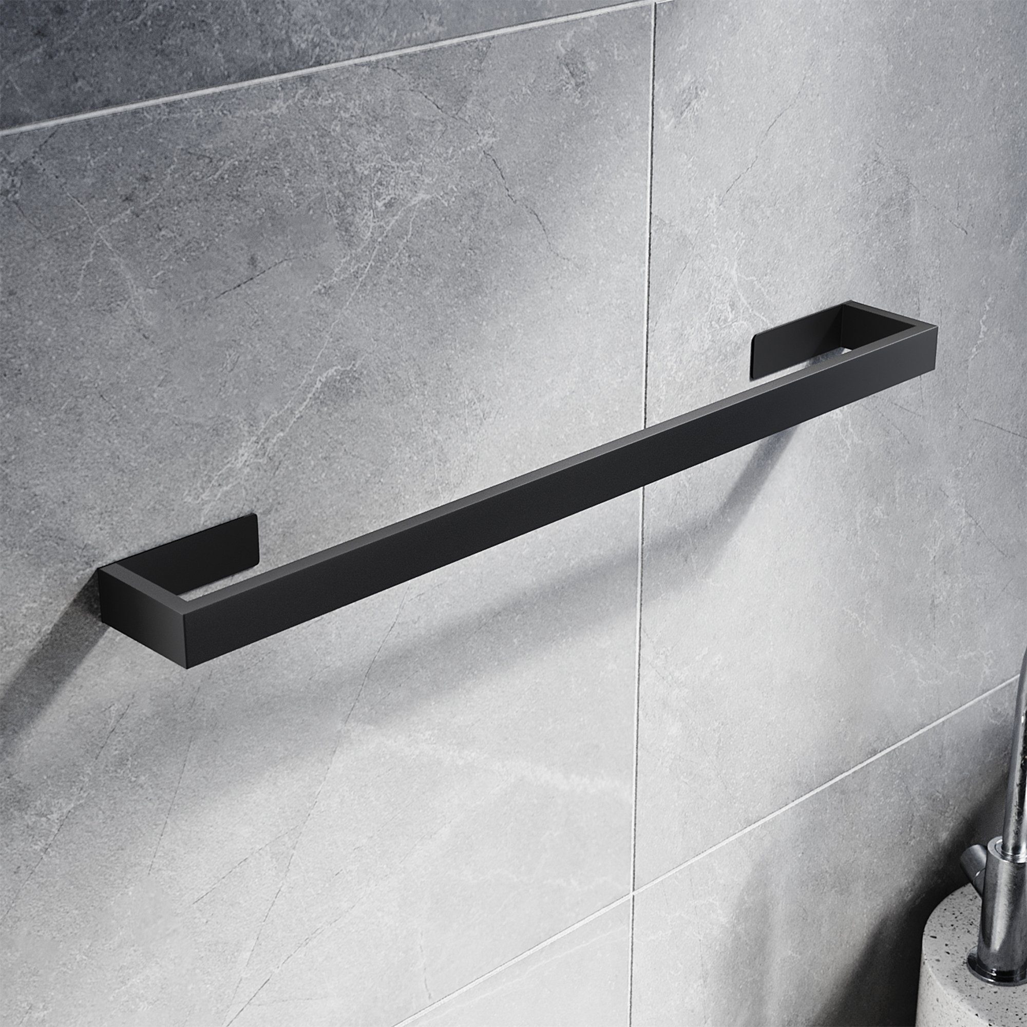 SONNI Handtuchhaken Handtuchstangen ohne bohren Edelstahl 60cm Schwarz/Silb günstig online kaufen