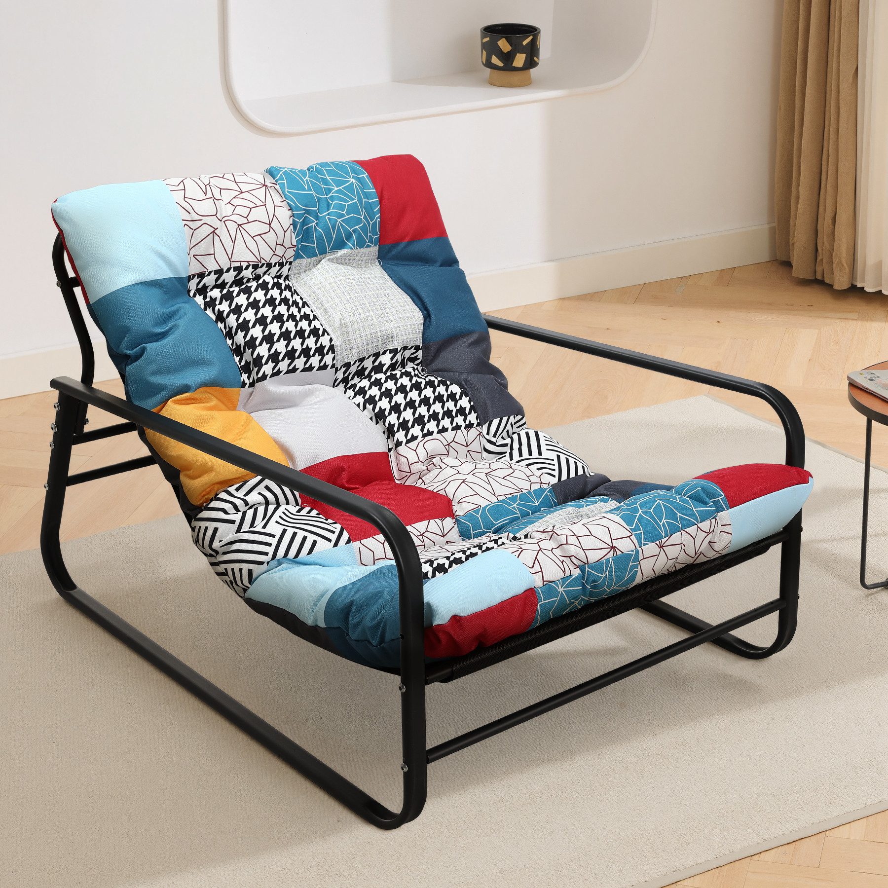 HomeMiYN Loungesessel Sessel wohnzimmer Gartenliege mit Wendekissen Loungesessel (2er set,bestehend aus sessel mit Gepolsterten Kissen), für kinder,2 erwachsene