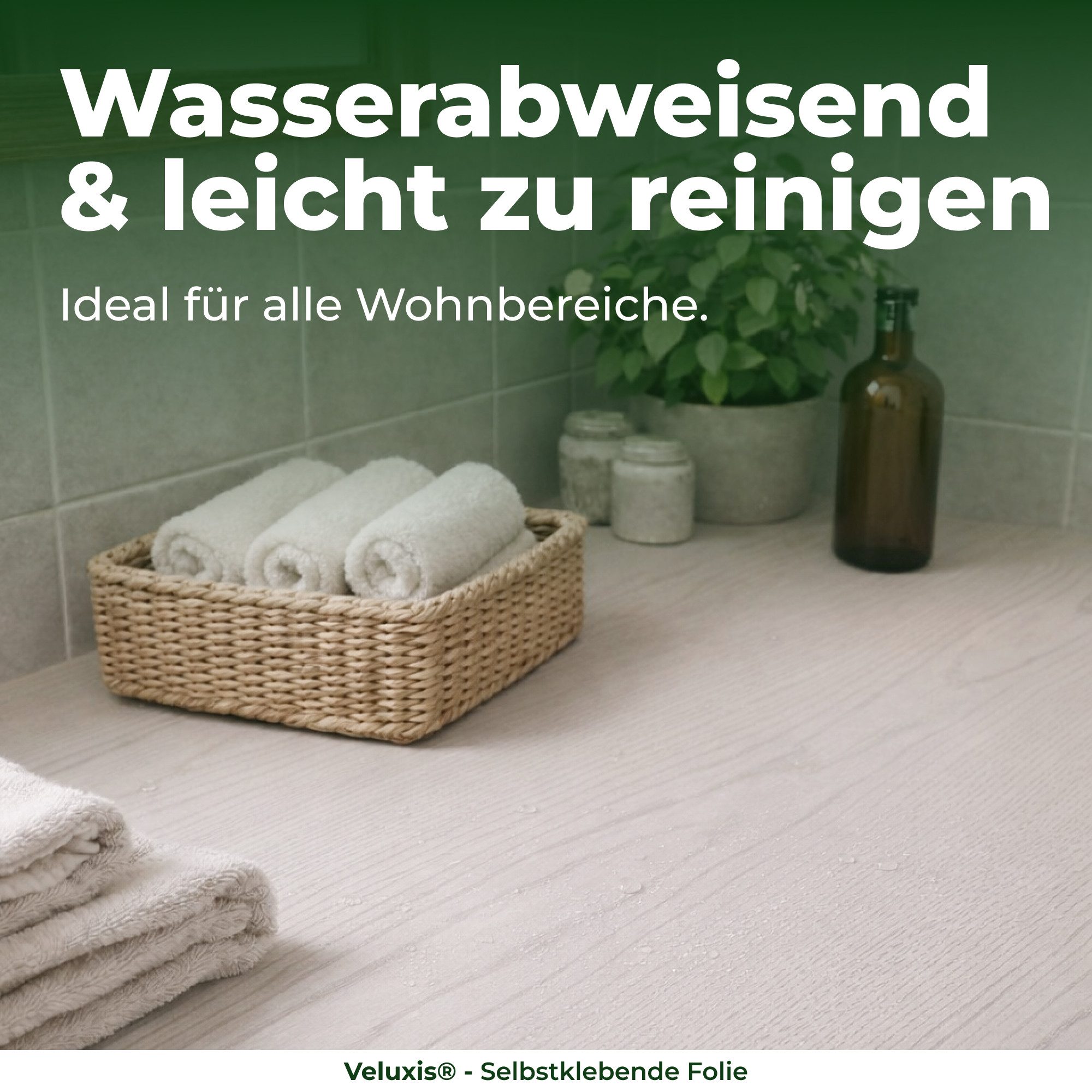 Veluxis Möbelfolie Veluxis® Möbelfolie für Küche & Bad, (1St), selbstklebend & reißfest – wasserfest & hitzebeständig