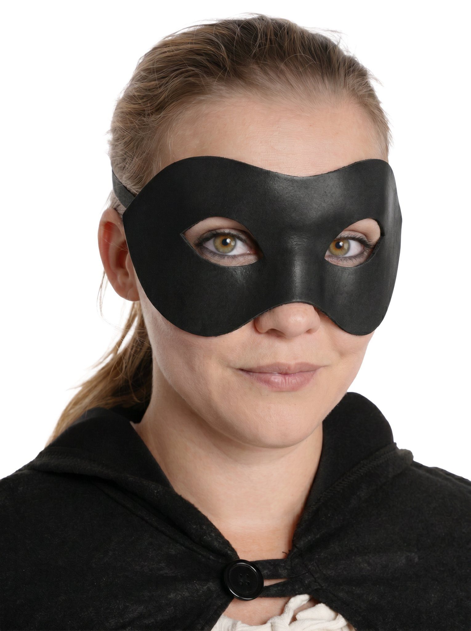 Andracor Verkleidungsmaske Colombina Liscia schwarz, Eine Ledermaske im venezianischen Stil wie diese wird bei Andracor in