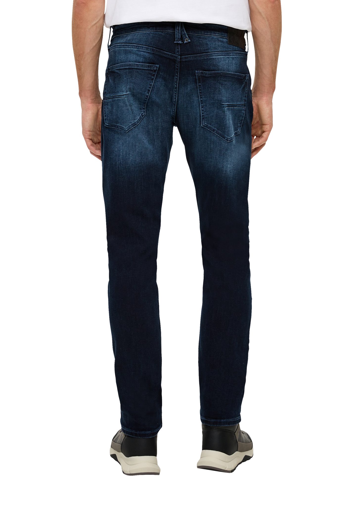 Rise / / tiefblau Waschung Tapered Regular Leder-Patch, Mid Fit Leg Stoffhose s.Oliver / / Jeans 5-Pocket-Stil