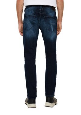 s.Oliver Stoffhose Jeans / Regular Fit / Mid Rise / Tapered Leg / 5-Pocket-Stil Leder-Patch, Waschung