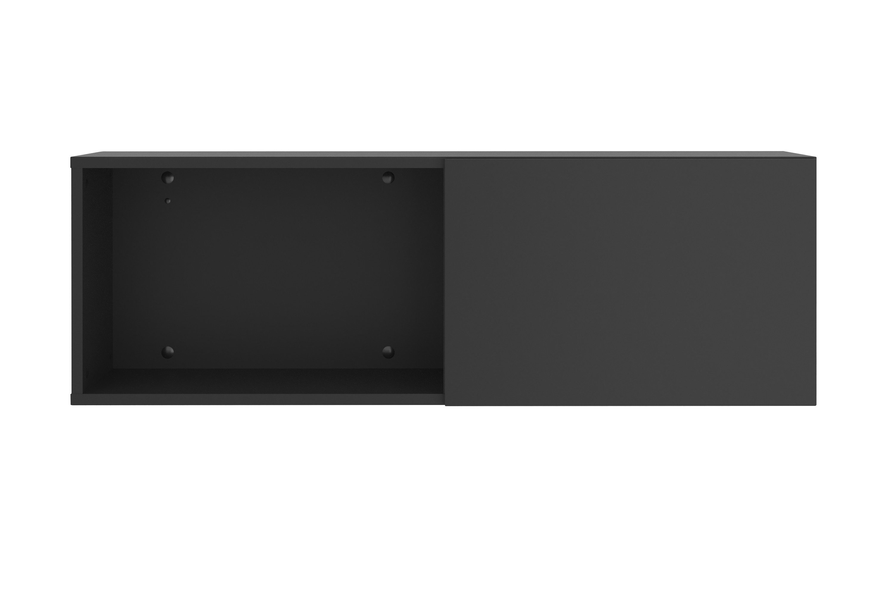 FMD Möbel Wandgarderobe in schwarz - 99,1x33x27,2cm (BxHxT)