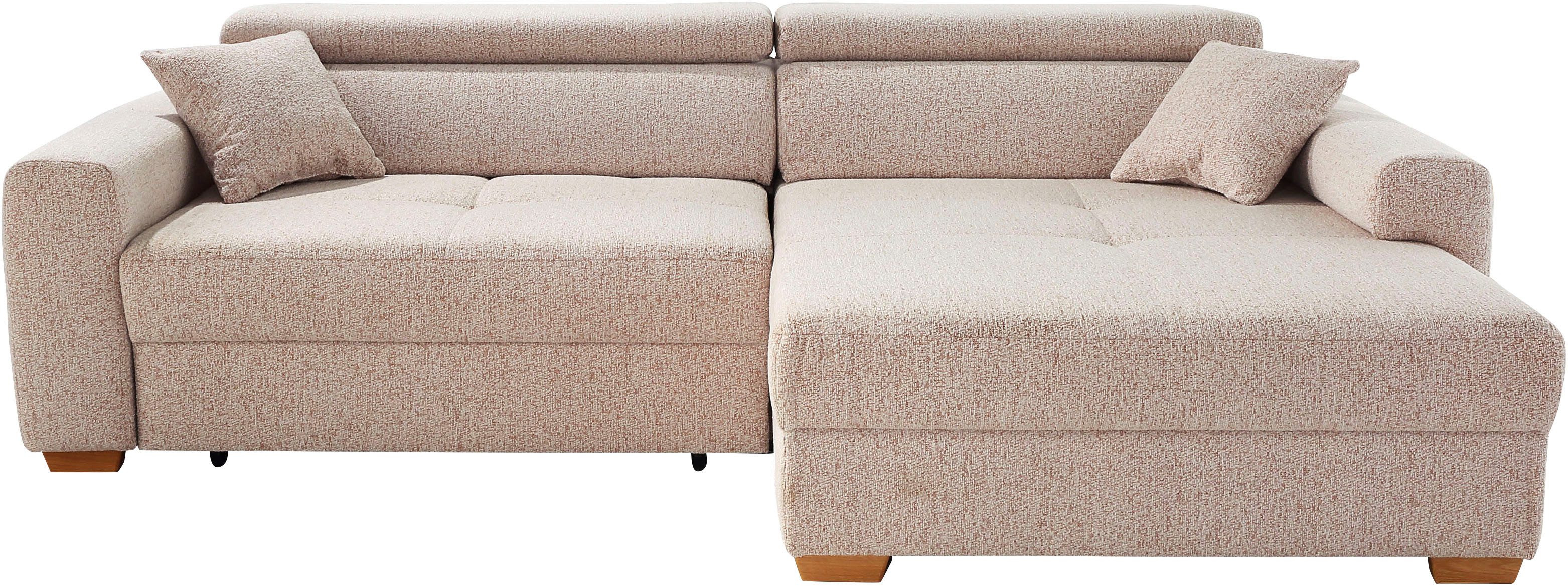 Jockenhöfer Gruppe Ecksofa Slider L-Form, B: 277 cm, mit 60 cm elektr. Sitztiefenverstellung, 140kg Belastbarkeit, USB-Anschluss, Kopfteilverstellung & Zierkissen