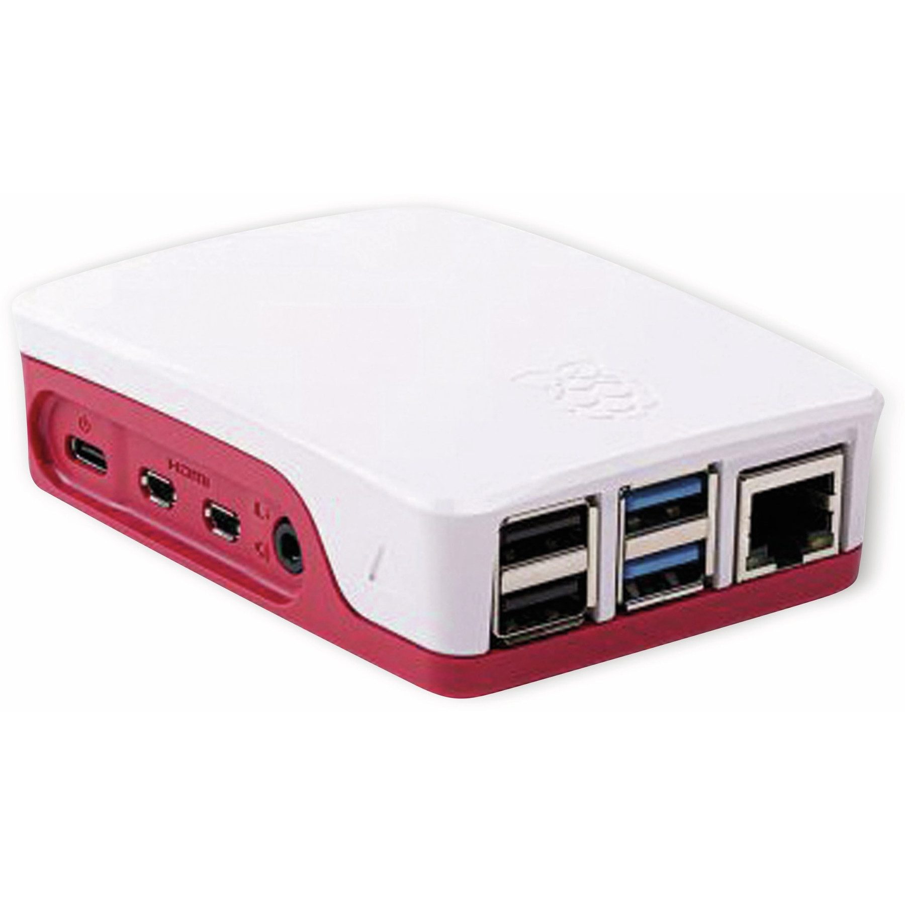 Raspberry Pi Montagerückgehäuse RASPBERRY PI 4 Model B Gehäuse, Kunststoff, Rot/Weiß
