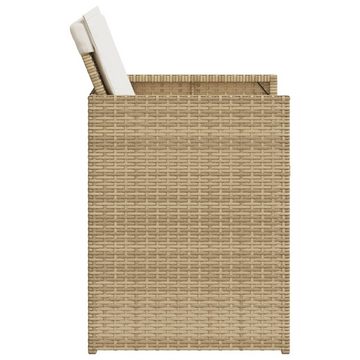 vidaXL Gartenstuhl Gartenstühle mit Kissen 4 Stk. Beige Poly Rattan