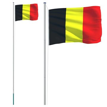 vidaXL Fahne Belgische Flagge mit Mast 6,23 m Aluminium