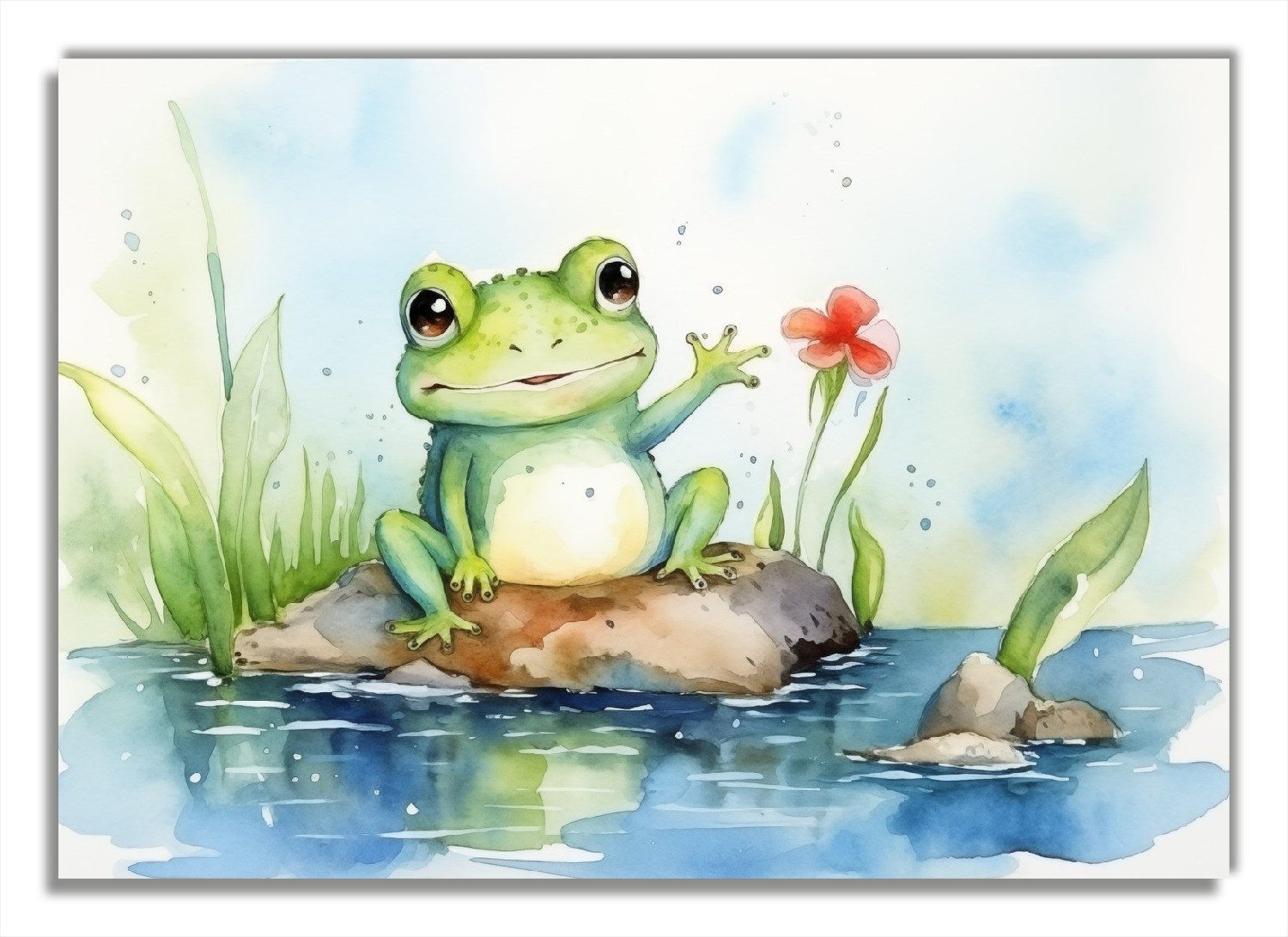 Wallario Poster, Frosch in Aquarell, in günstig online kaufen