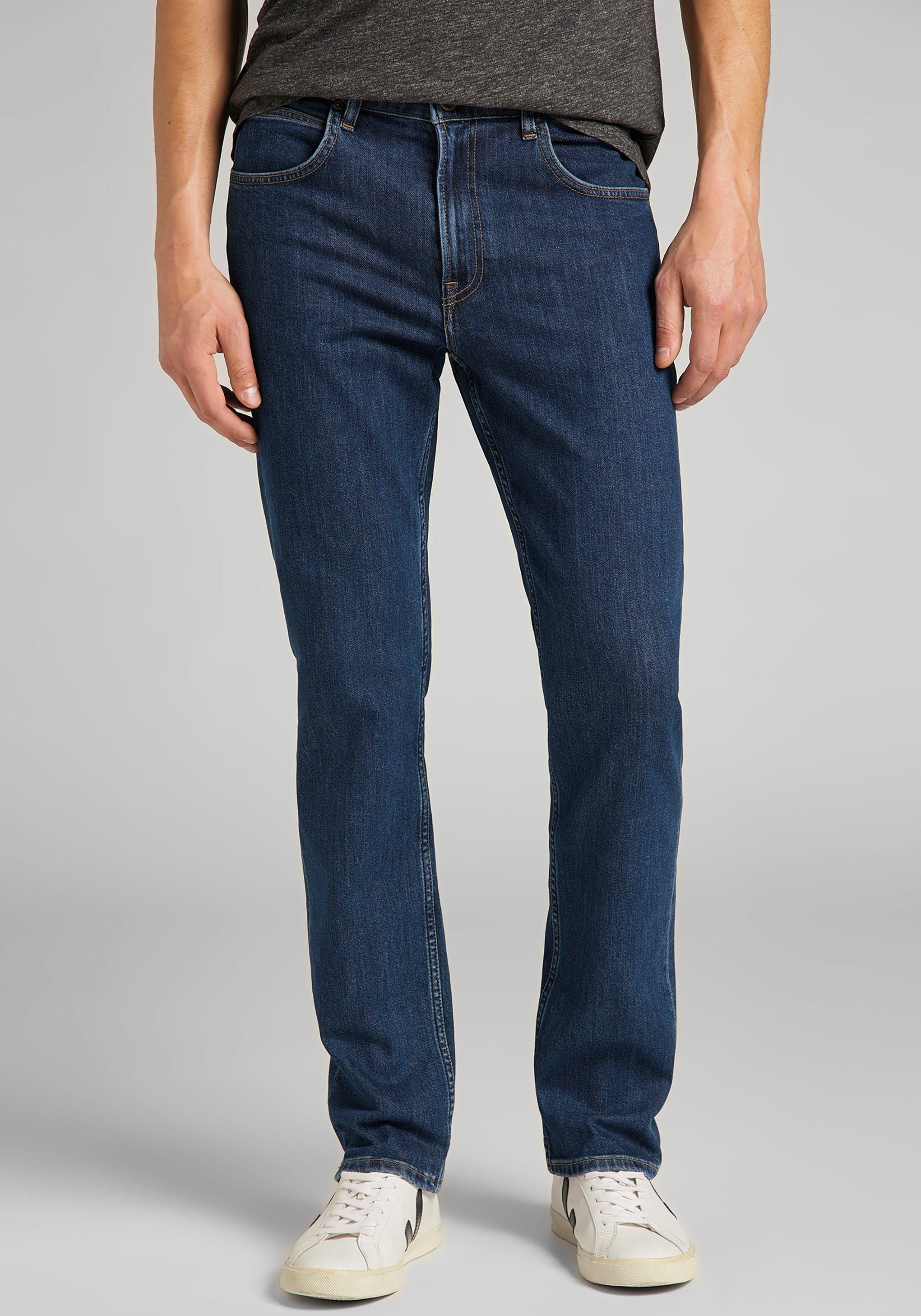 wash dark stone Brooklyn Straight-Jeans Lee®