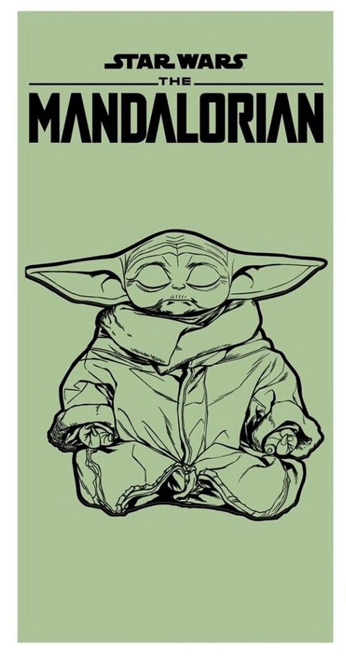 empireposter Handtuch Star Wars Mandalorian Yoda - Baumwoll Handtuch -  70x140 cm - Badetuch