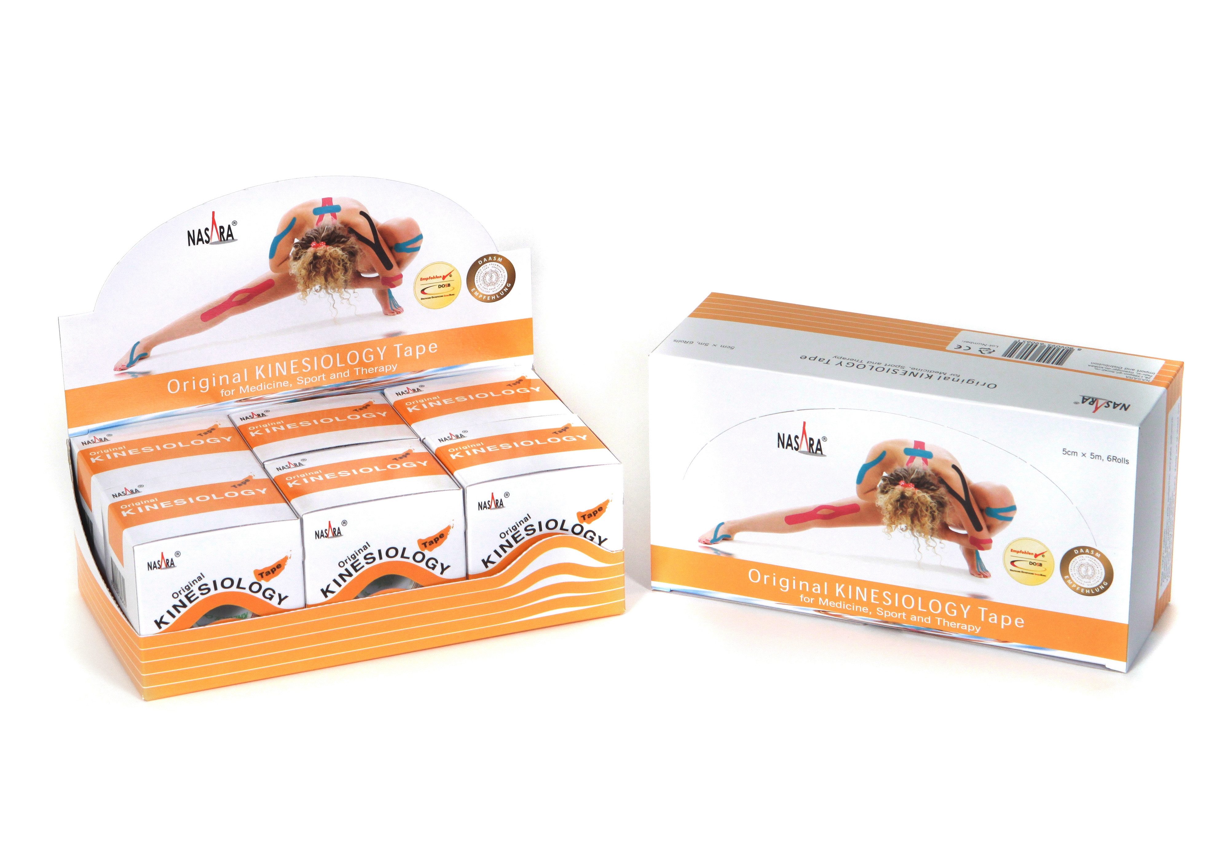 NASARA Kinesiologie-Tape NASARA Kinesio Tape, 5cm x 5m (6er Box)