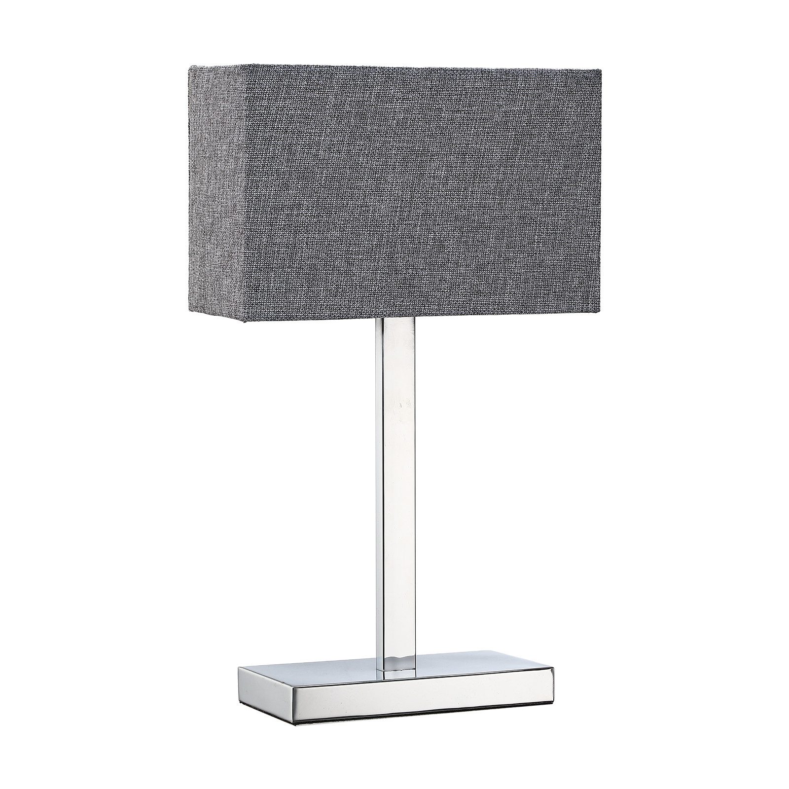 STANBOW Tischleuchte Tischlampe mit Leinenschirm & Metallsockel im Modern-Stil, ohne Leuchtmittel, Grauer Leinenschirm, E27 - für Sideboard & Nachttisch