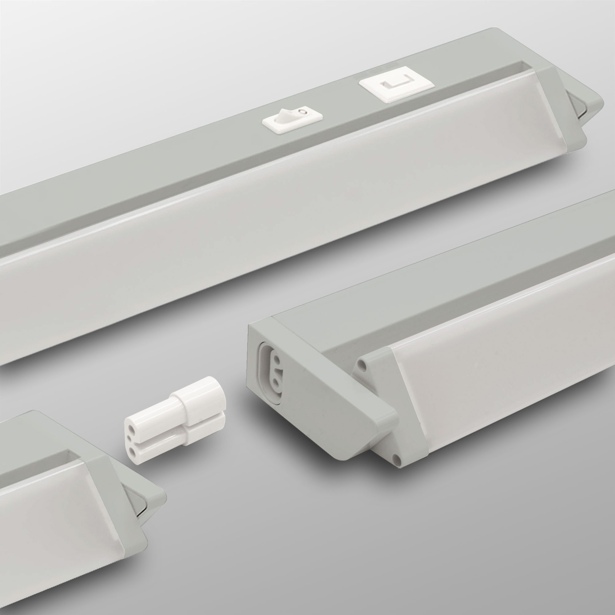 Maxkomfort LED Unterbauleuchte schwenkbar & 3-Stufen-Dimmfunktion - 36cm/56cm/90cm in Weiß/Grau, LED fest integriert, 3 Lichtfarben, Warmweiß/Kaltweiß/Neutralweiß, 3000K/4000K/6000K, Küchenleuchte 3-Stufen-Dimmbar, schwenkbar, 3 Lichtfarben, IP20