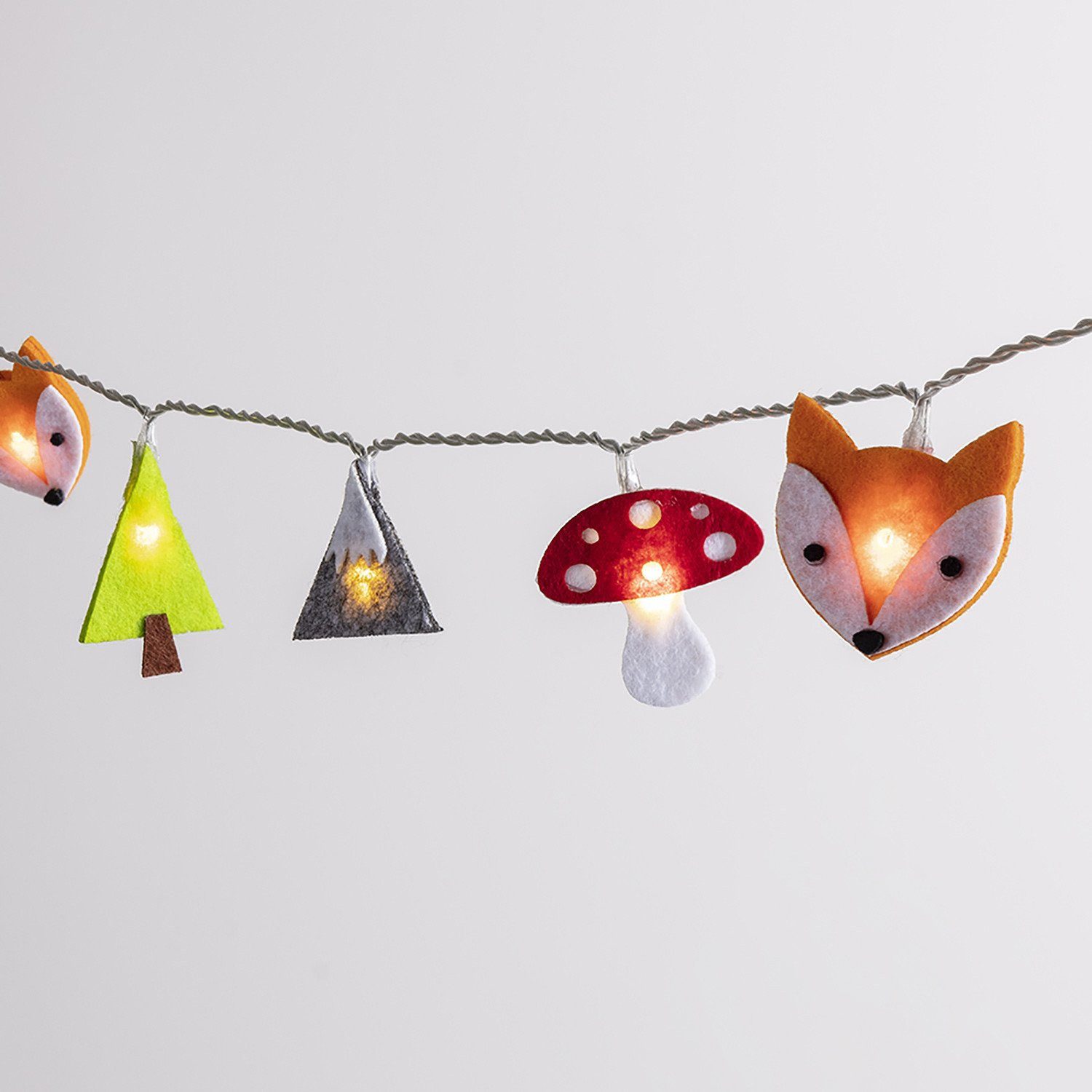 Lights4fun LED-Lichterkette 30er Woodland Filz Kinder Lichterkette – Bild 2 von 3