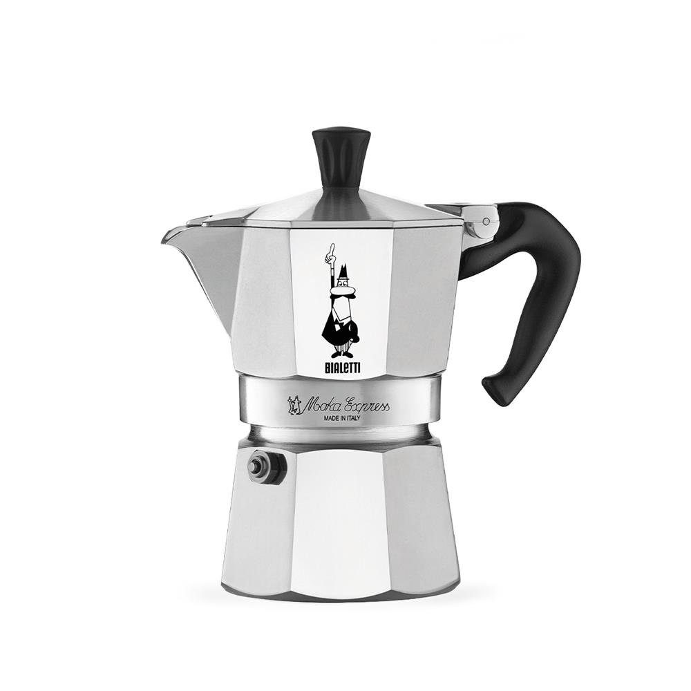 BIALETTI Espressokocher Moka Express, 2 Tassen, Aluminium, Kaffeekocher, Mokkakanne, silber