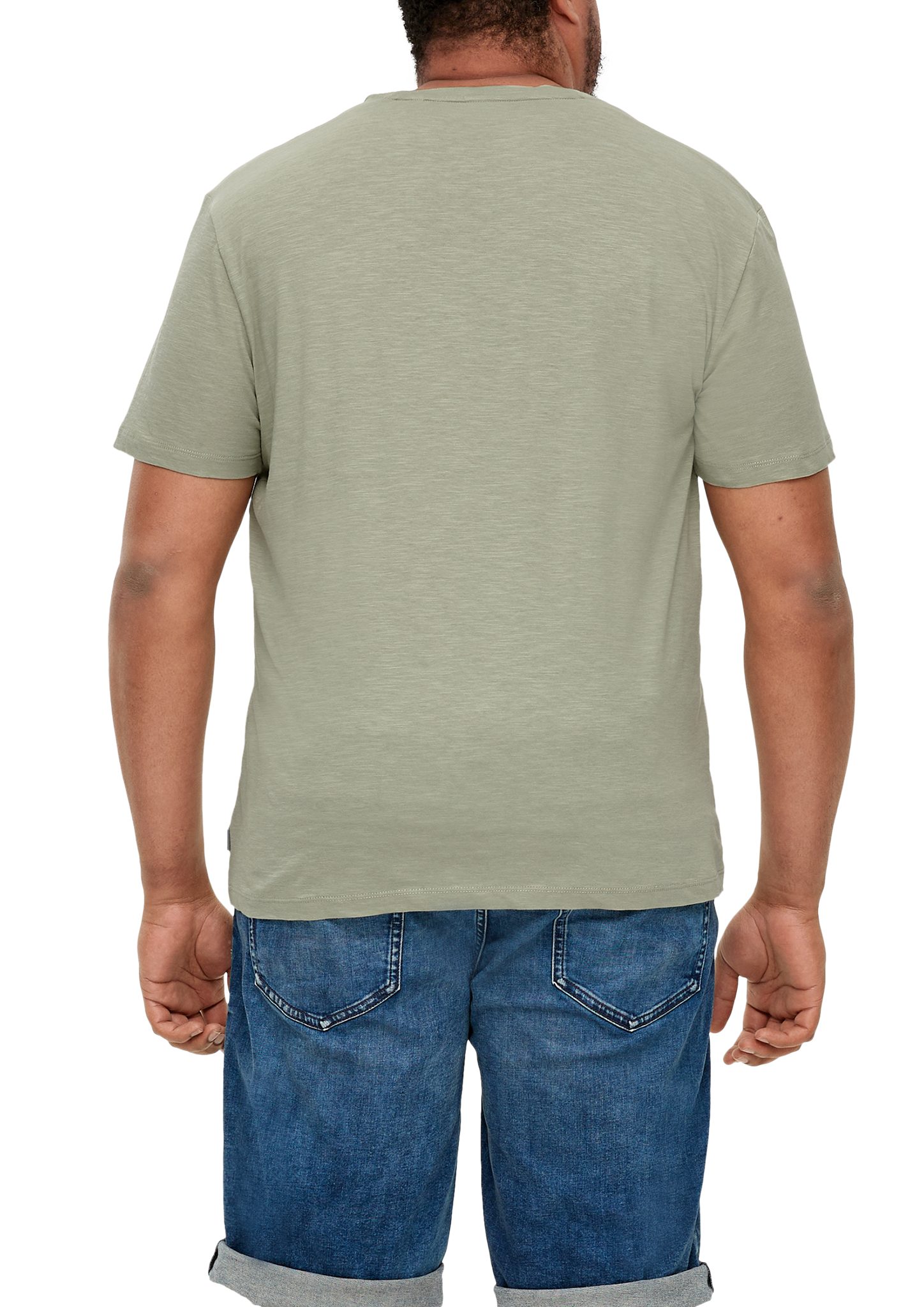 aus olivgrün Kurzarmshirt T-Shirt s.Oliver Baumwolle