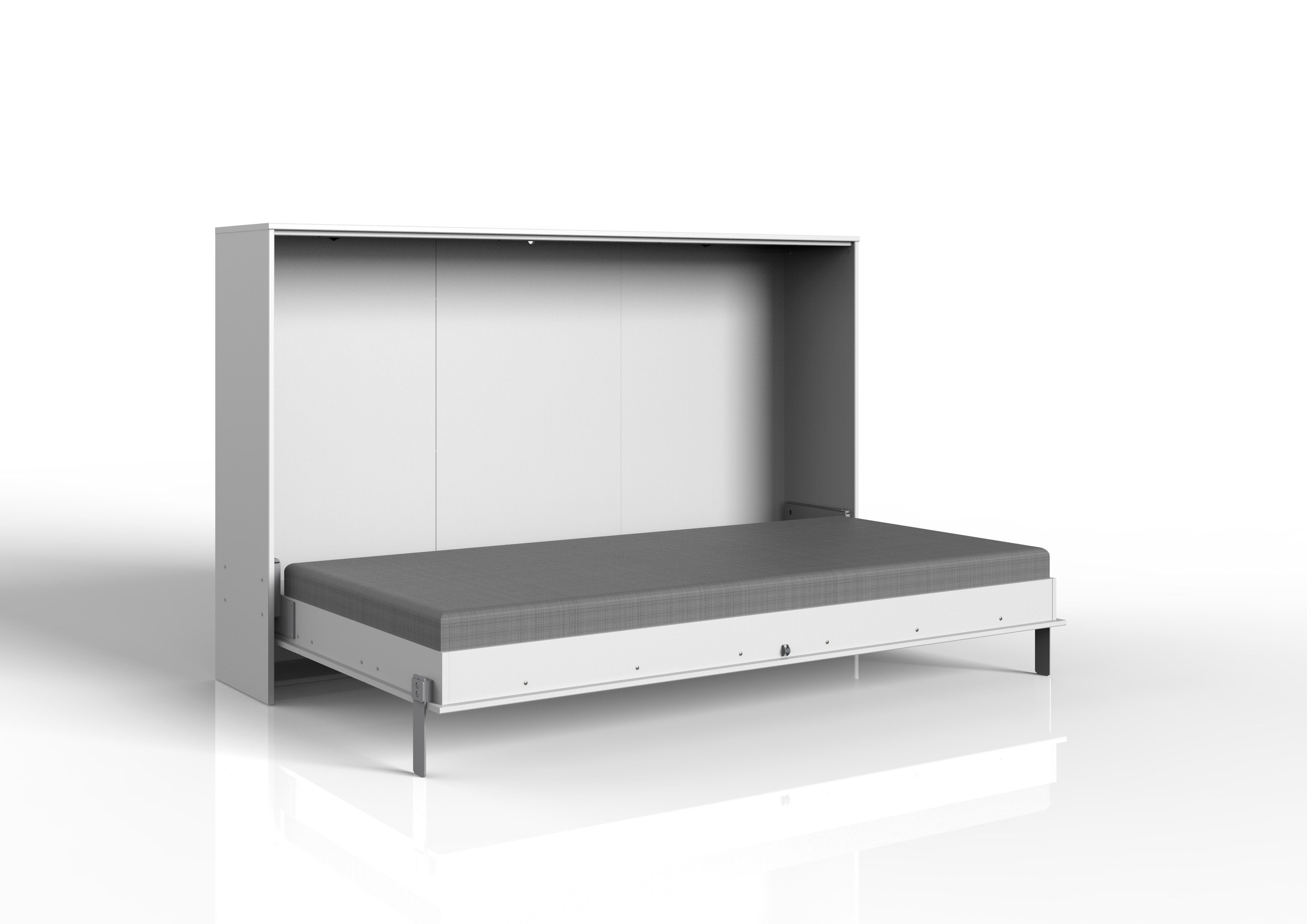 möbel-direkt.de Klappbett Juist in Eiche San Remo oder Weiß (Set, in verschiedenen Größen wählbar) inklusive Lattenrost, TÜV und GS zertifiziert