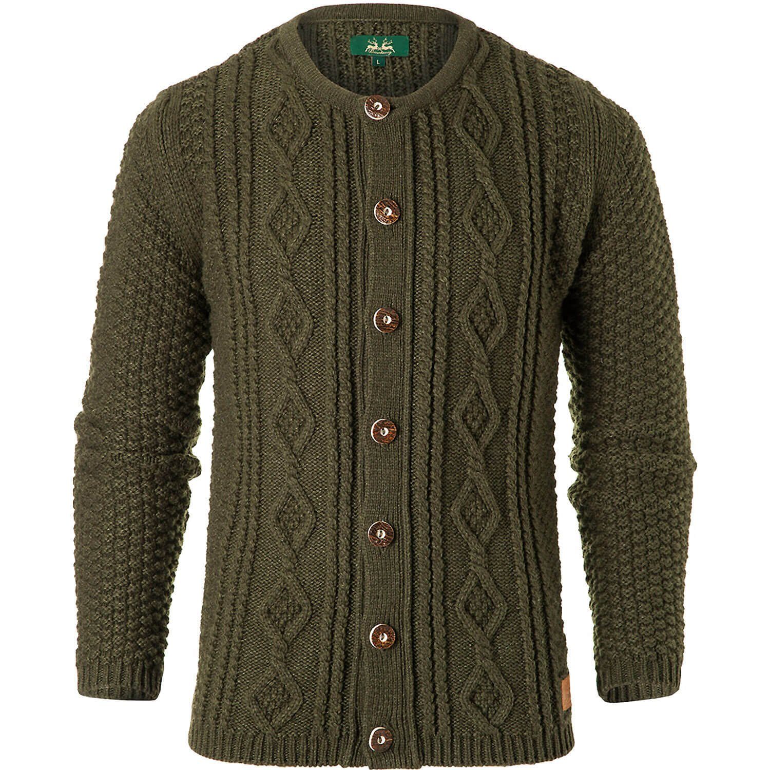 Wiesnkönig Trachtenstrickjacke Strickjacke Ferdinand Grün