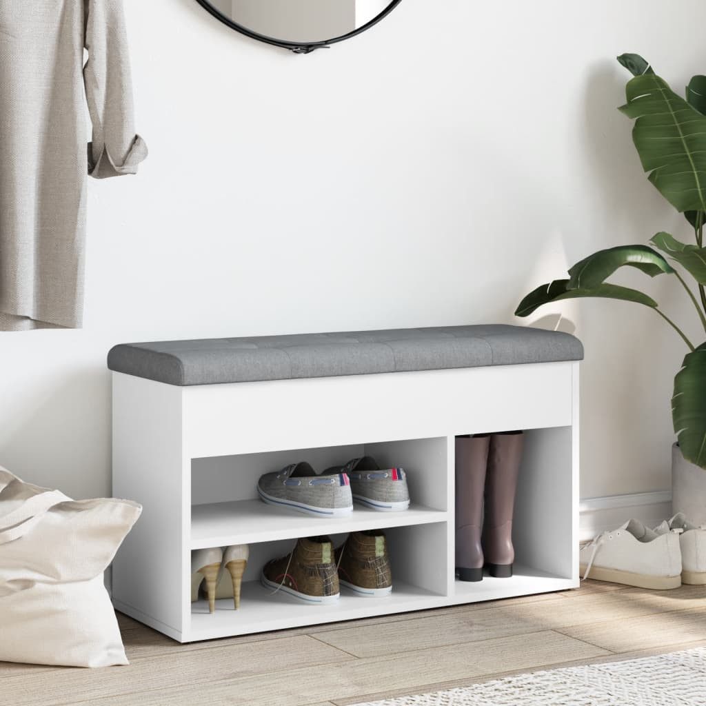 vidaXL Sitzbank Schuhbank Weiß 82x32x45,5 cm günstig online kaufen