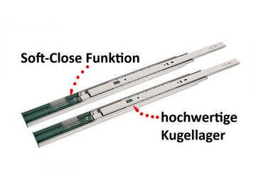 BigDean Teleskopauszug 4 Paar (8 Stk) Schubladenschienen Vollauszüge 45 x 400mm