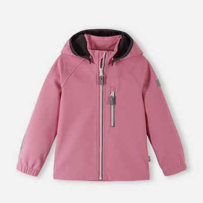 reima Allwetterjacke Reima Vantti Softshell Jacke Sunset Pink 140 atmungsaktiv abnehmbare Kapuze Reißverschlusstasche