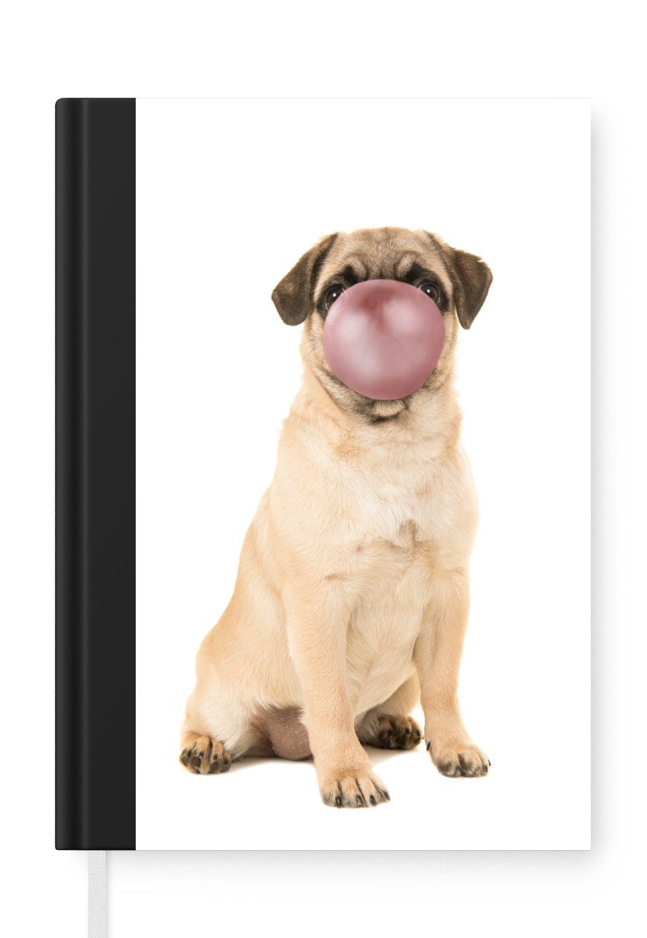 MuchoWow Notizbuch Hund - - Journal, Mädchen, Kaugummi Tiere Tagebuch, A5, Merkzettel, 98 Notizheft, - Kinder Jungen - - Seiten, Haushaltsbuch